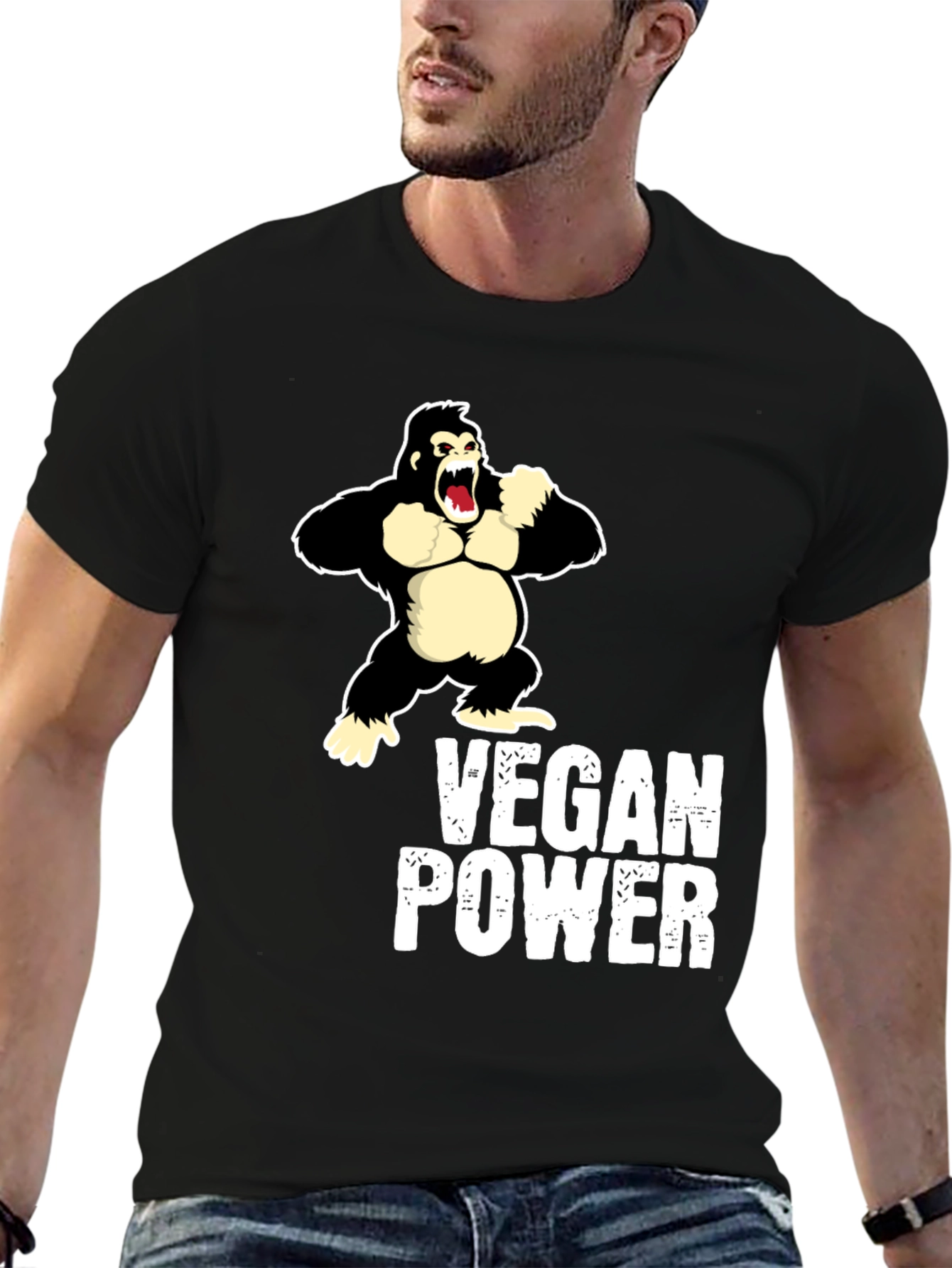 Vegan Power Gorilla Graphic Tee