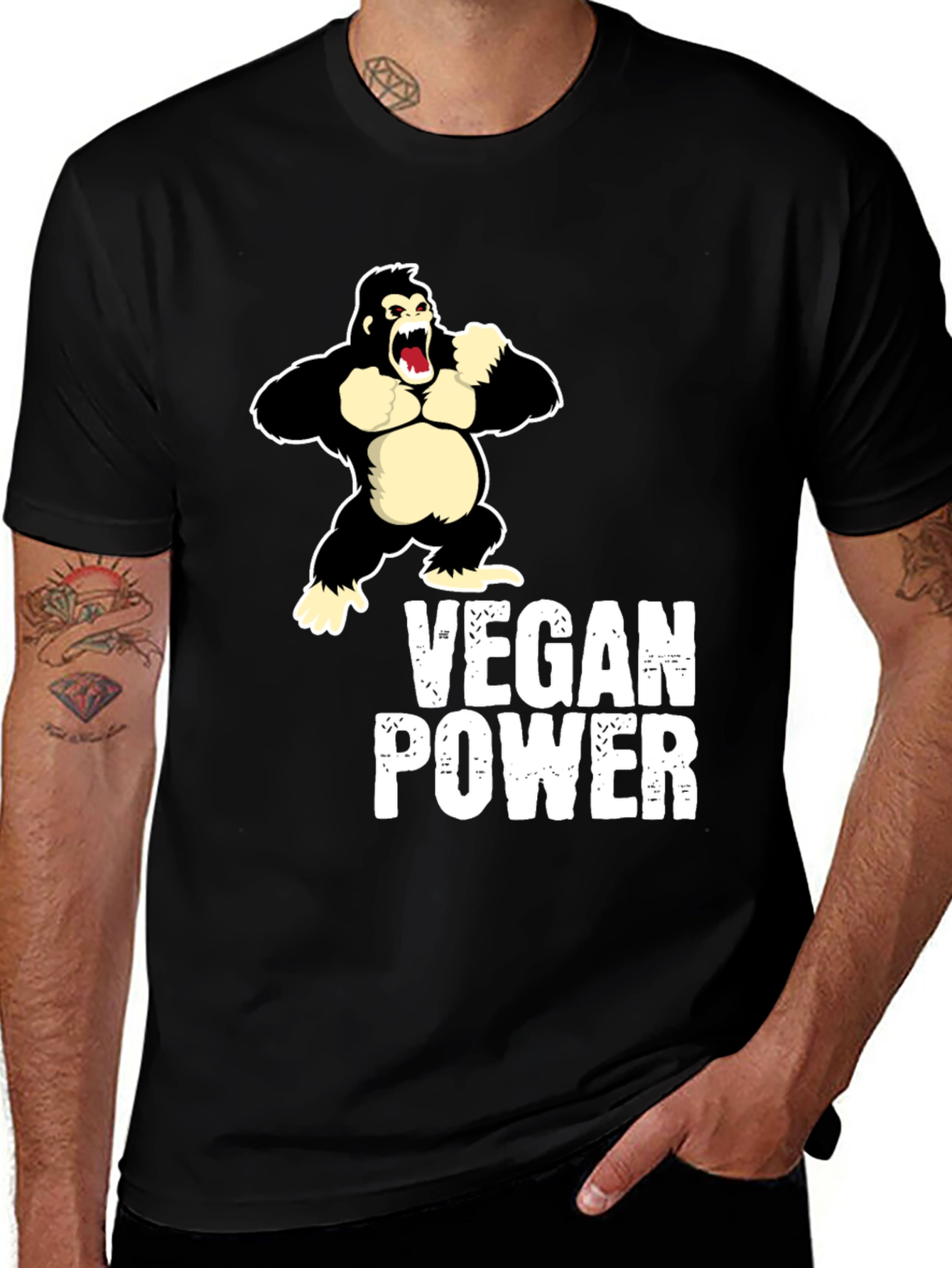 Vegan Power Gorilla Graphic Tee