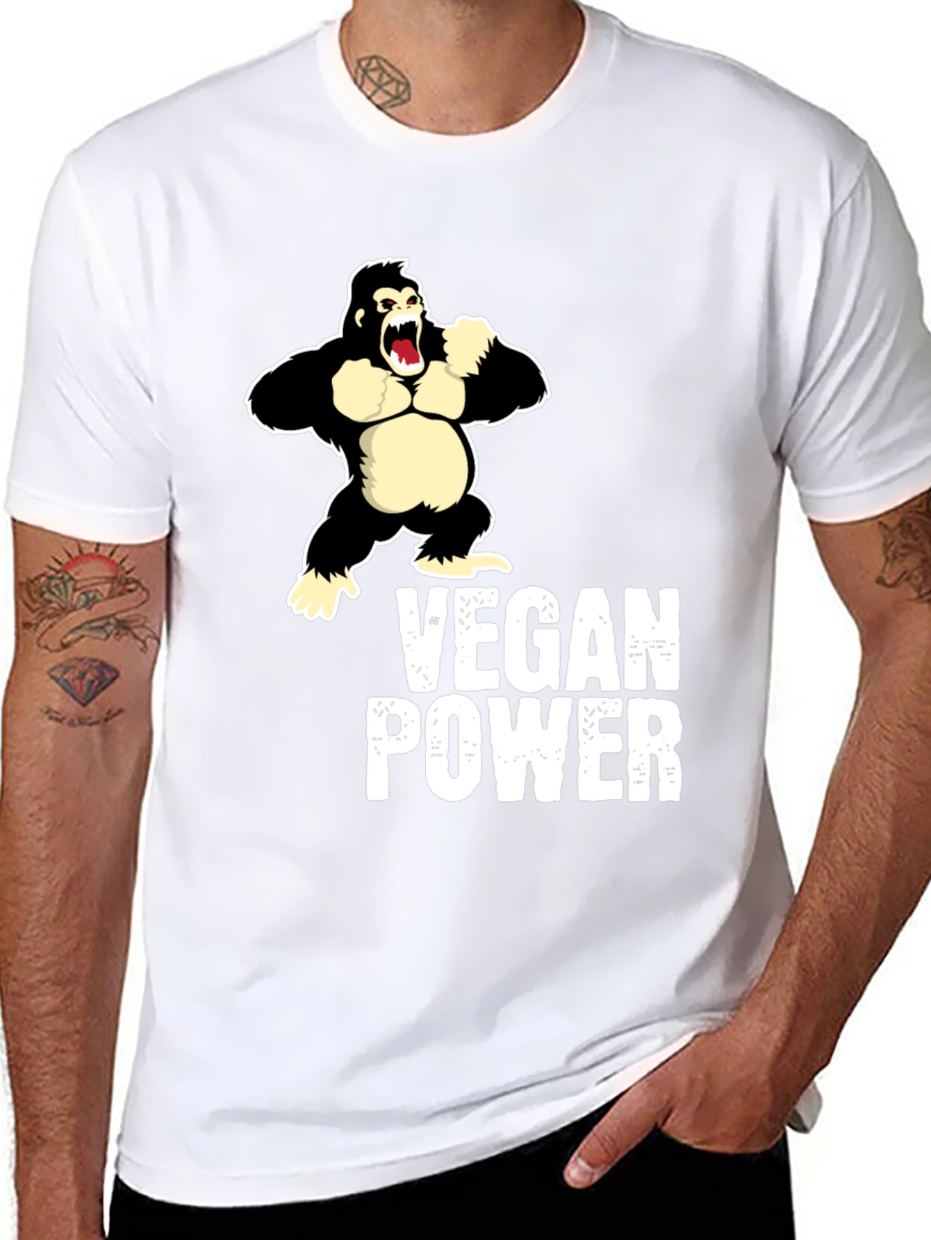 Vegan Power Gorilla Graphic Tee