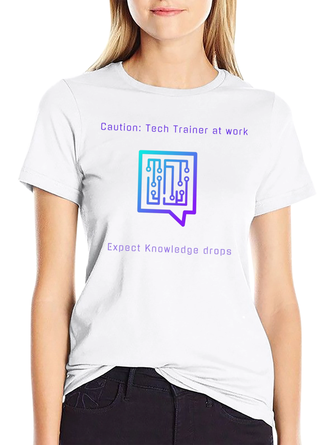 Tech Trainer T-Shirt - Caution: Knowledge Drops