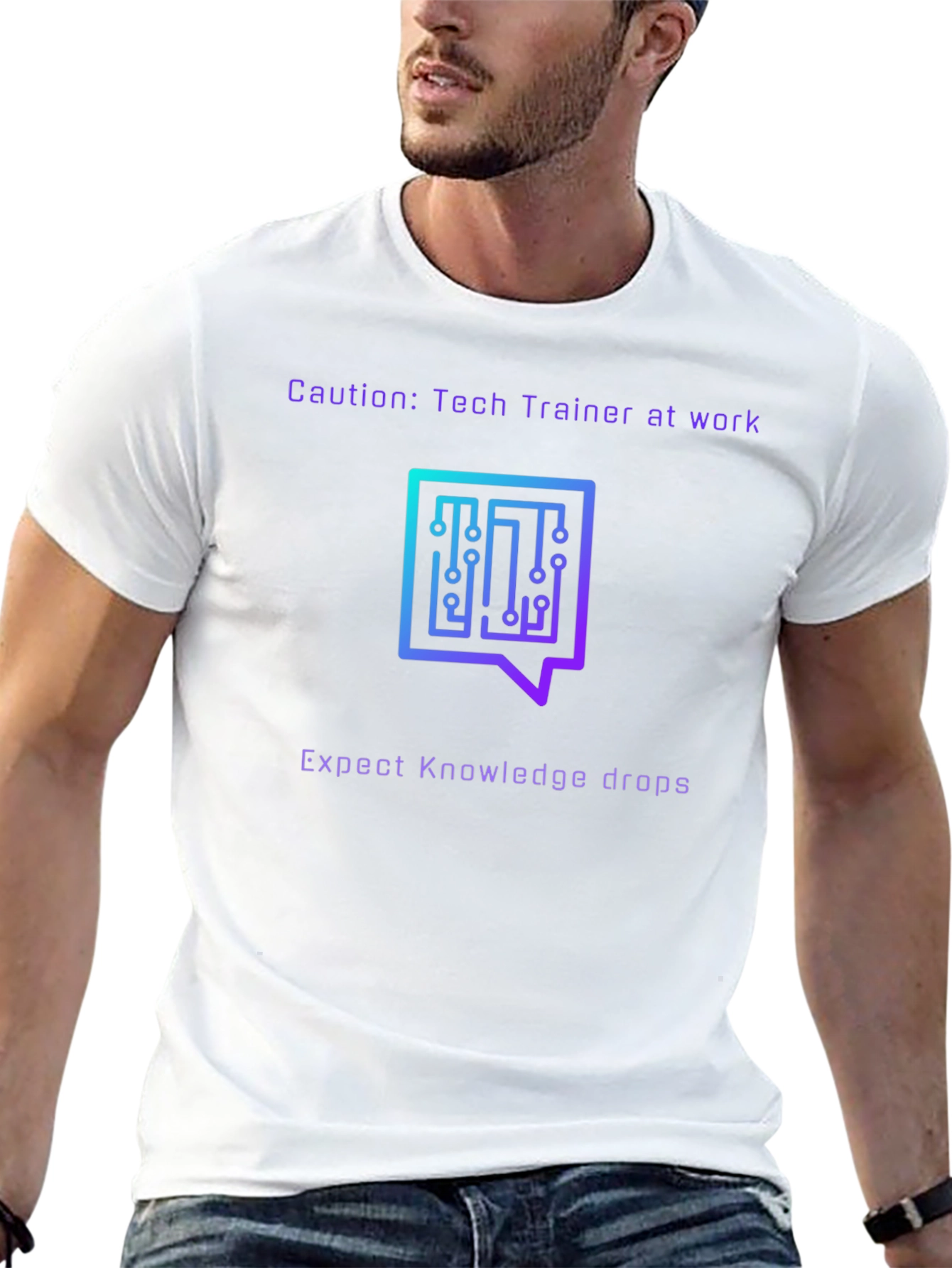 Tech Trainer T-Shirt - Caution: Knowledge Drops