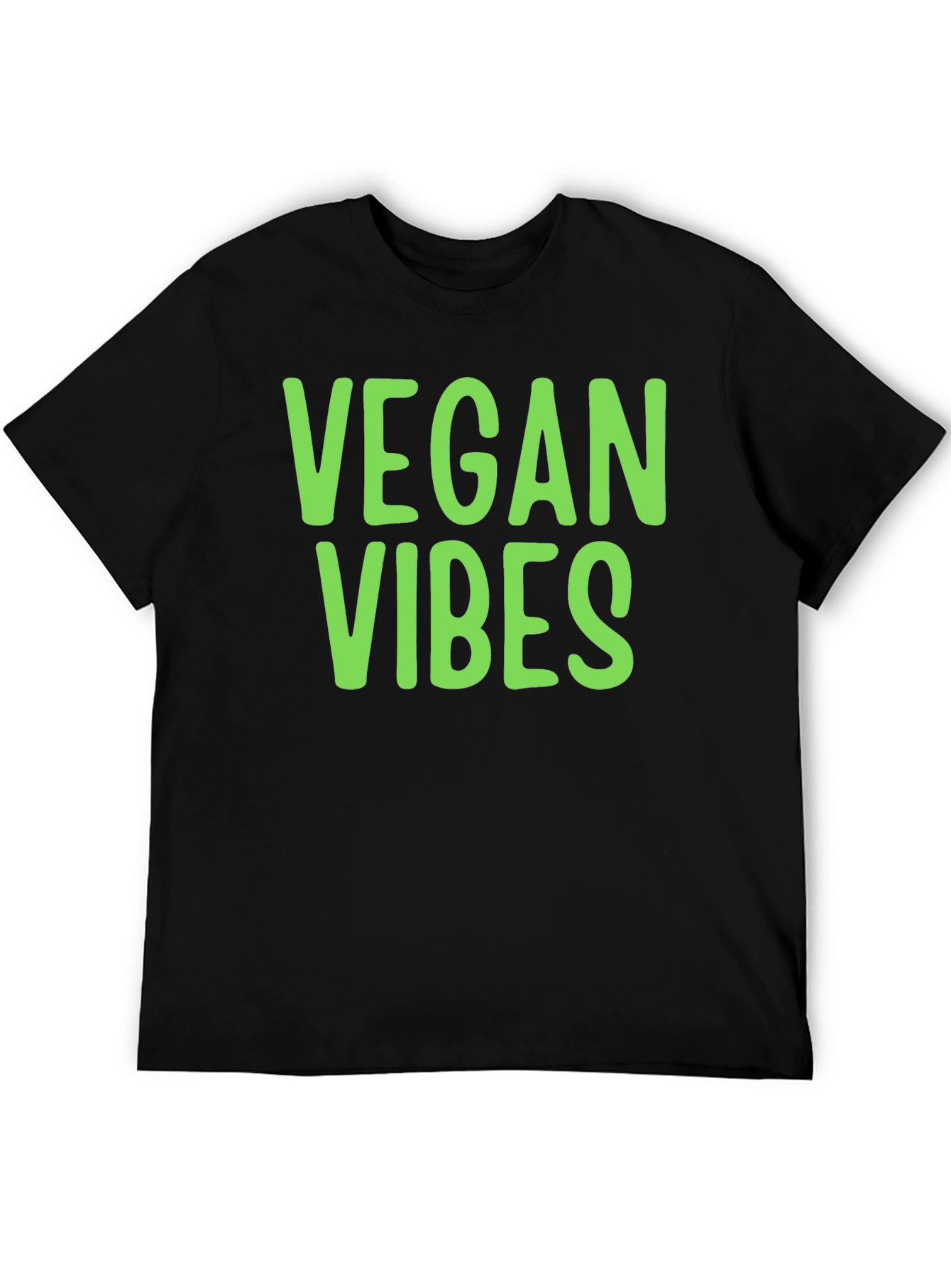 Vegan Vibes T-Shirt - Black Casual Style