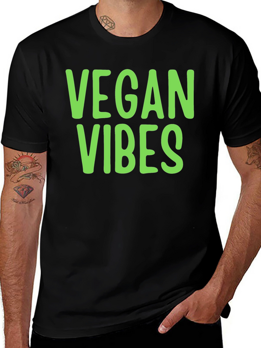 Vegan Vibes T-Shirt - Black Casual Style