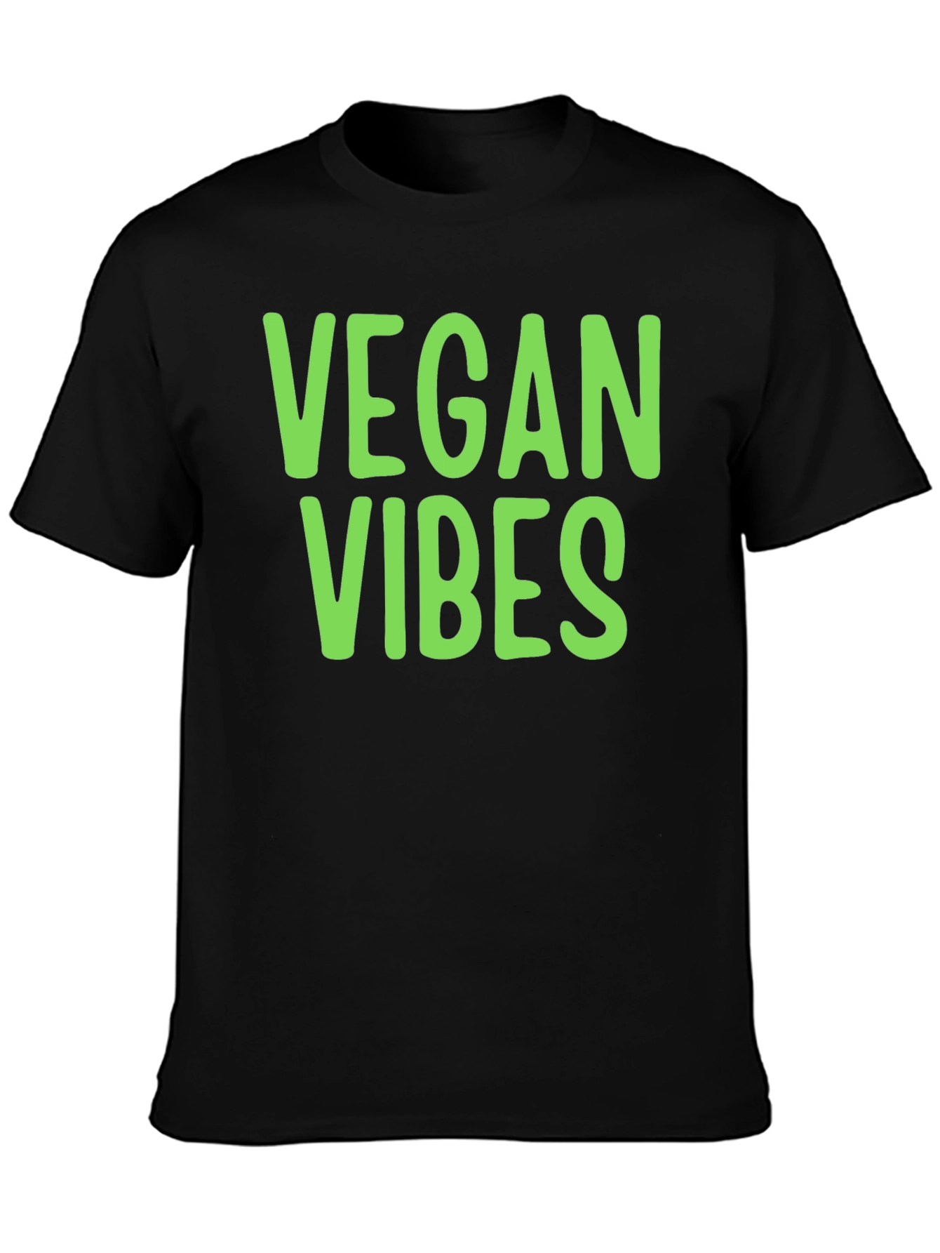 Vegan Vibes T-Shirt - Black Casual Style