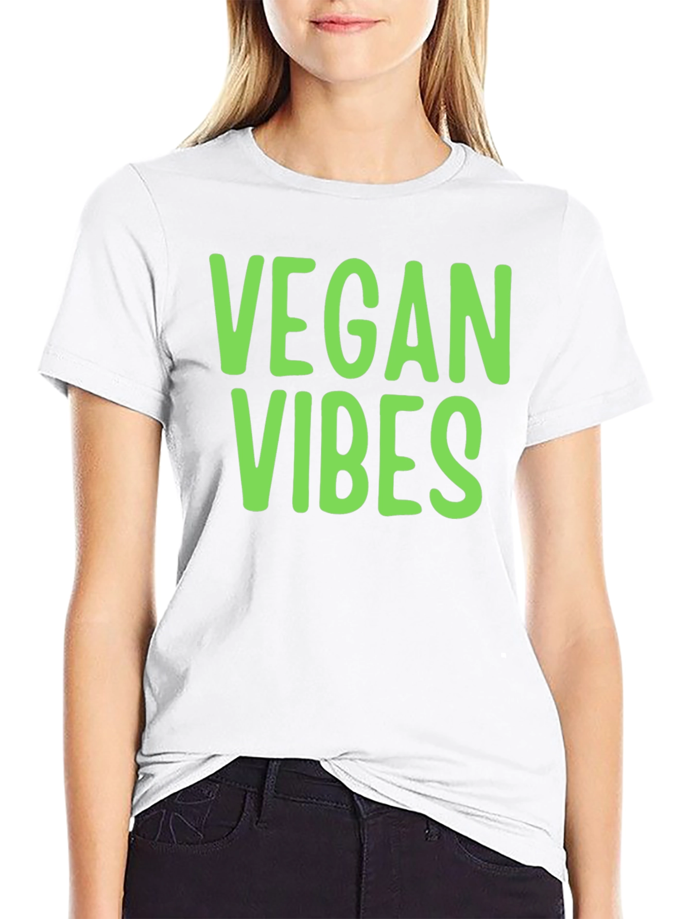 Vegan Vibes T-Shirt - Black Casual Style