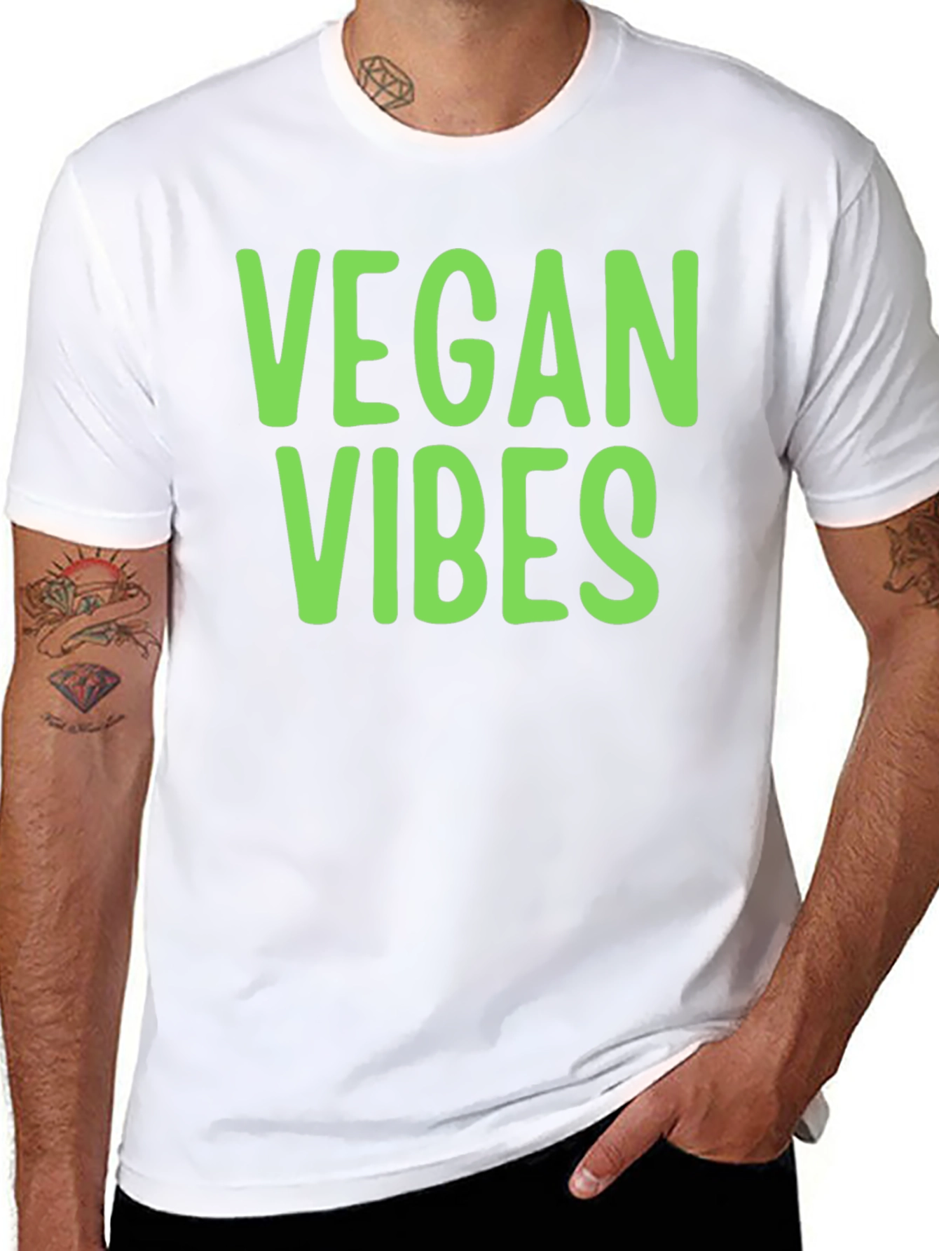 Vegan Vibes T-Shirt - Black Casual Style