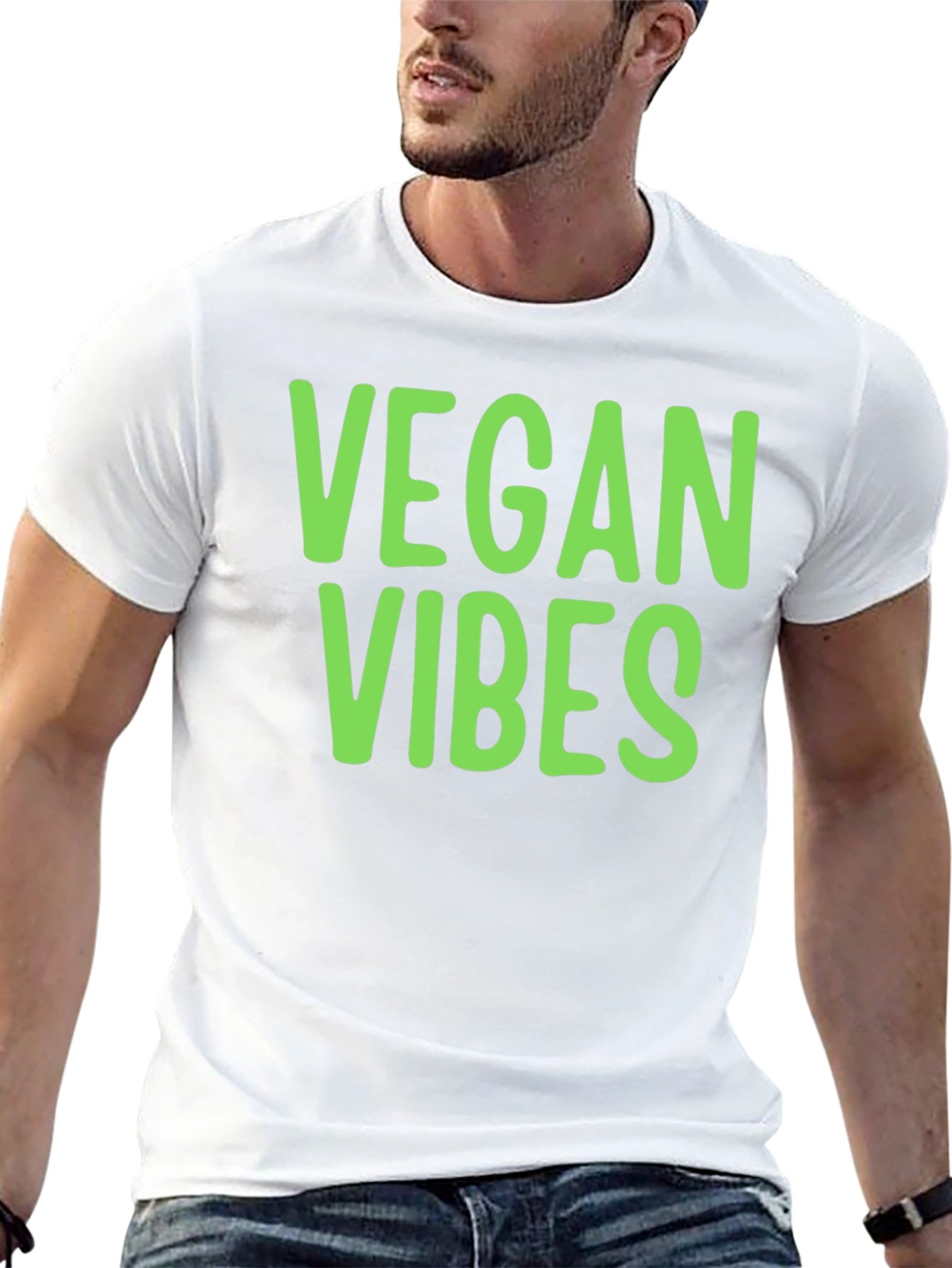 Vegan Vibes T-Shirt - Black Casual Style