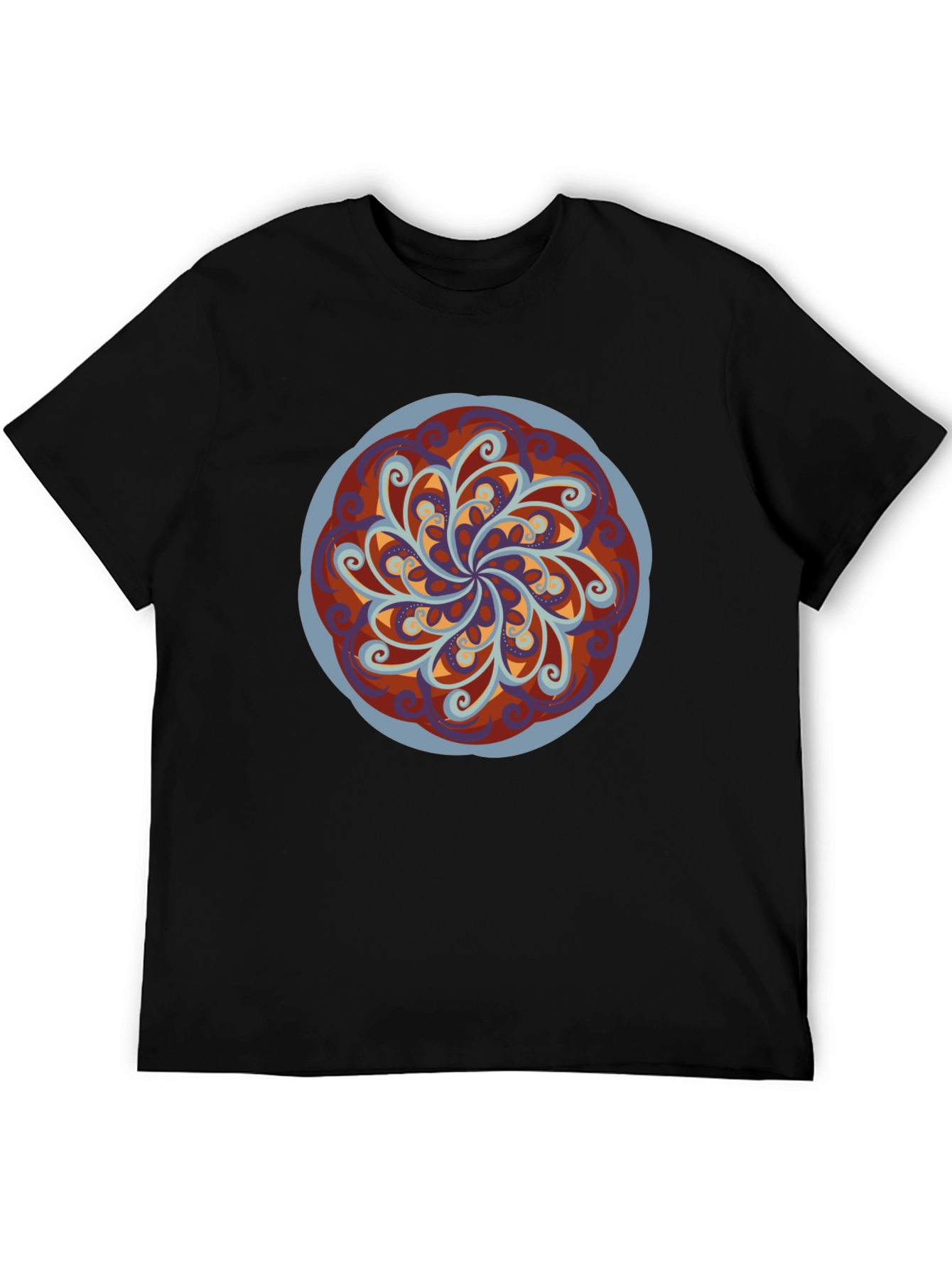 Abstract Mandala Graphic Black T-Shirt