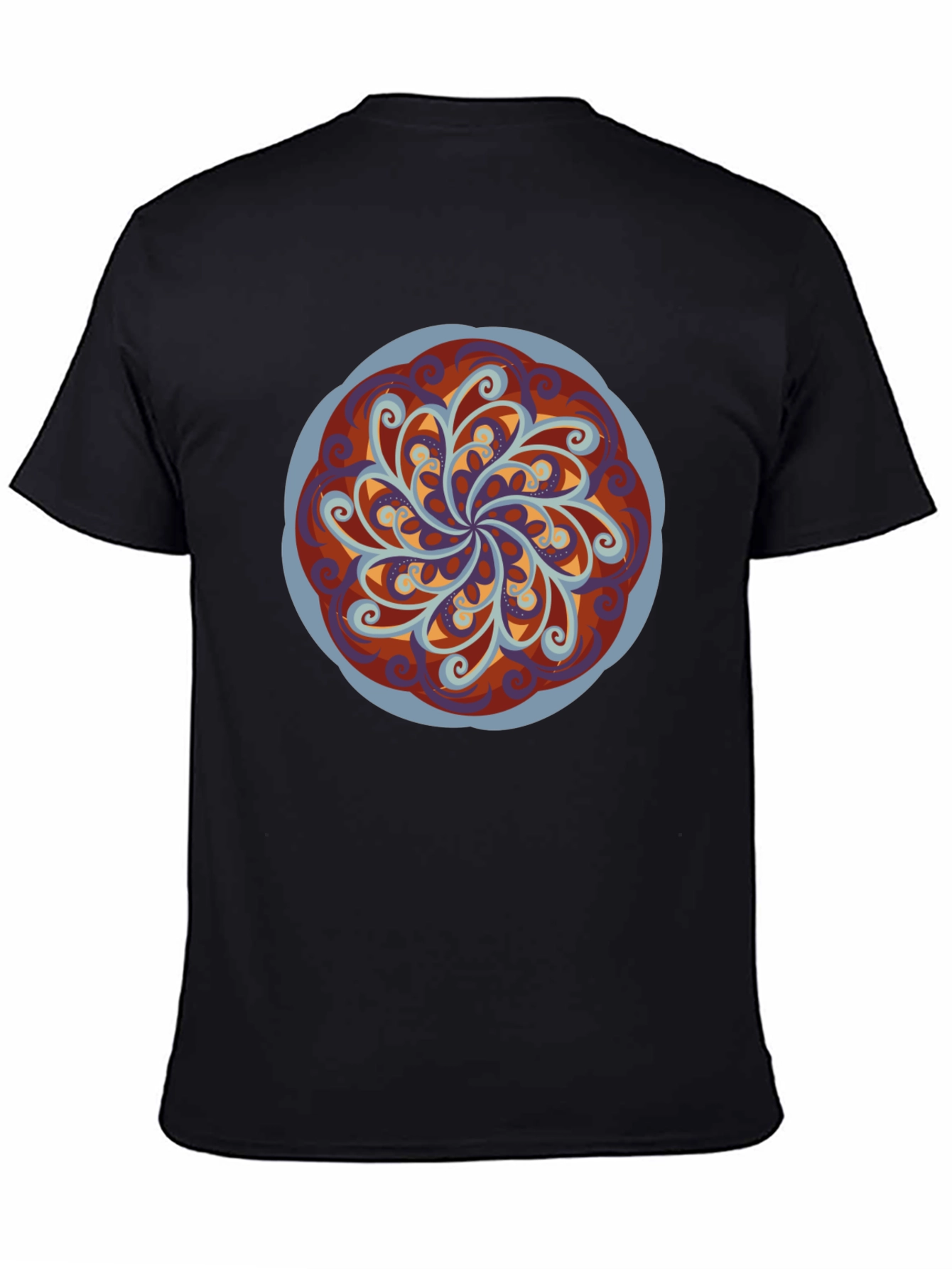 Abstract Mandala Graphic Black T-Shirt