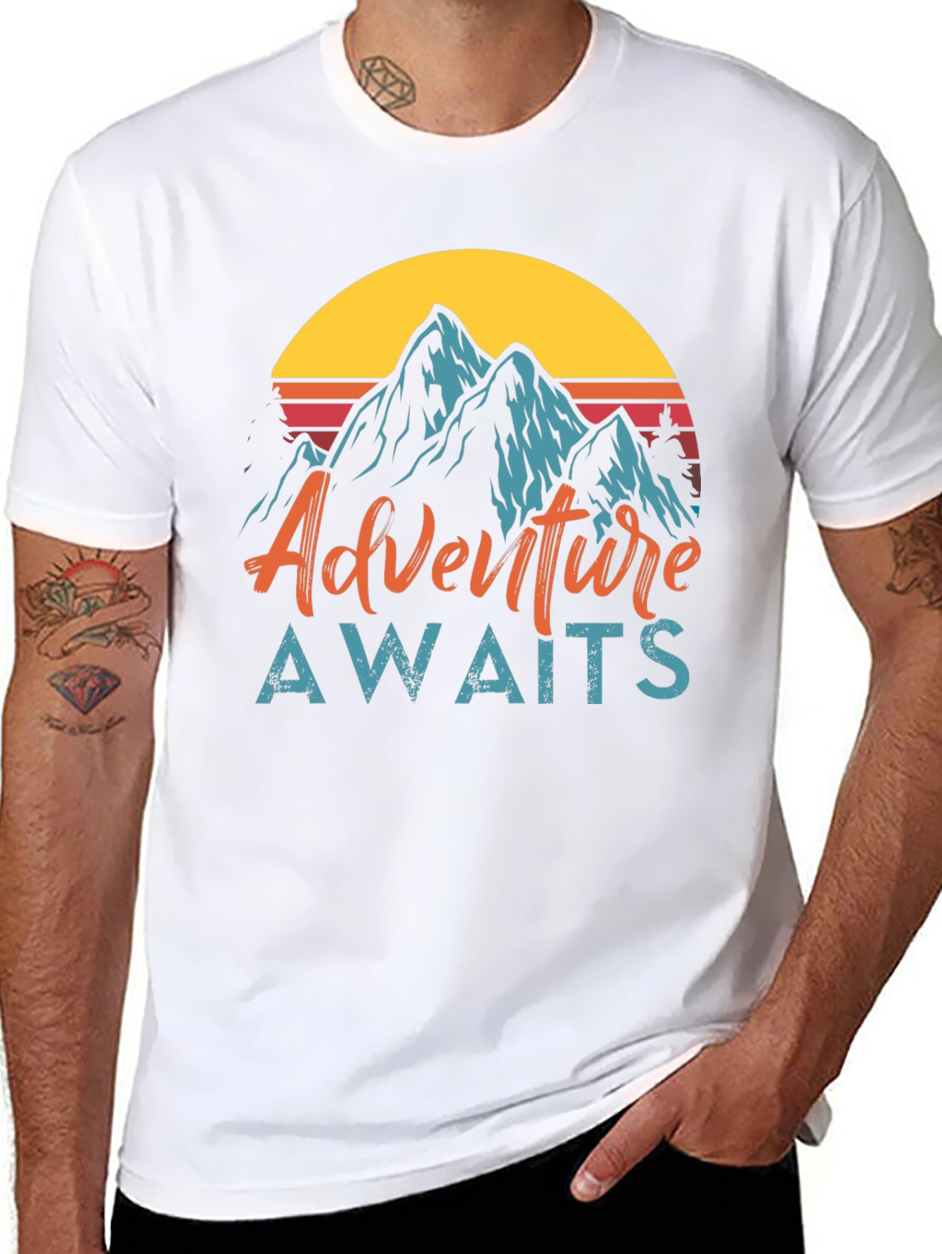 Adventure Awaits Graphic Tee - Mountain Design