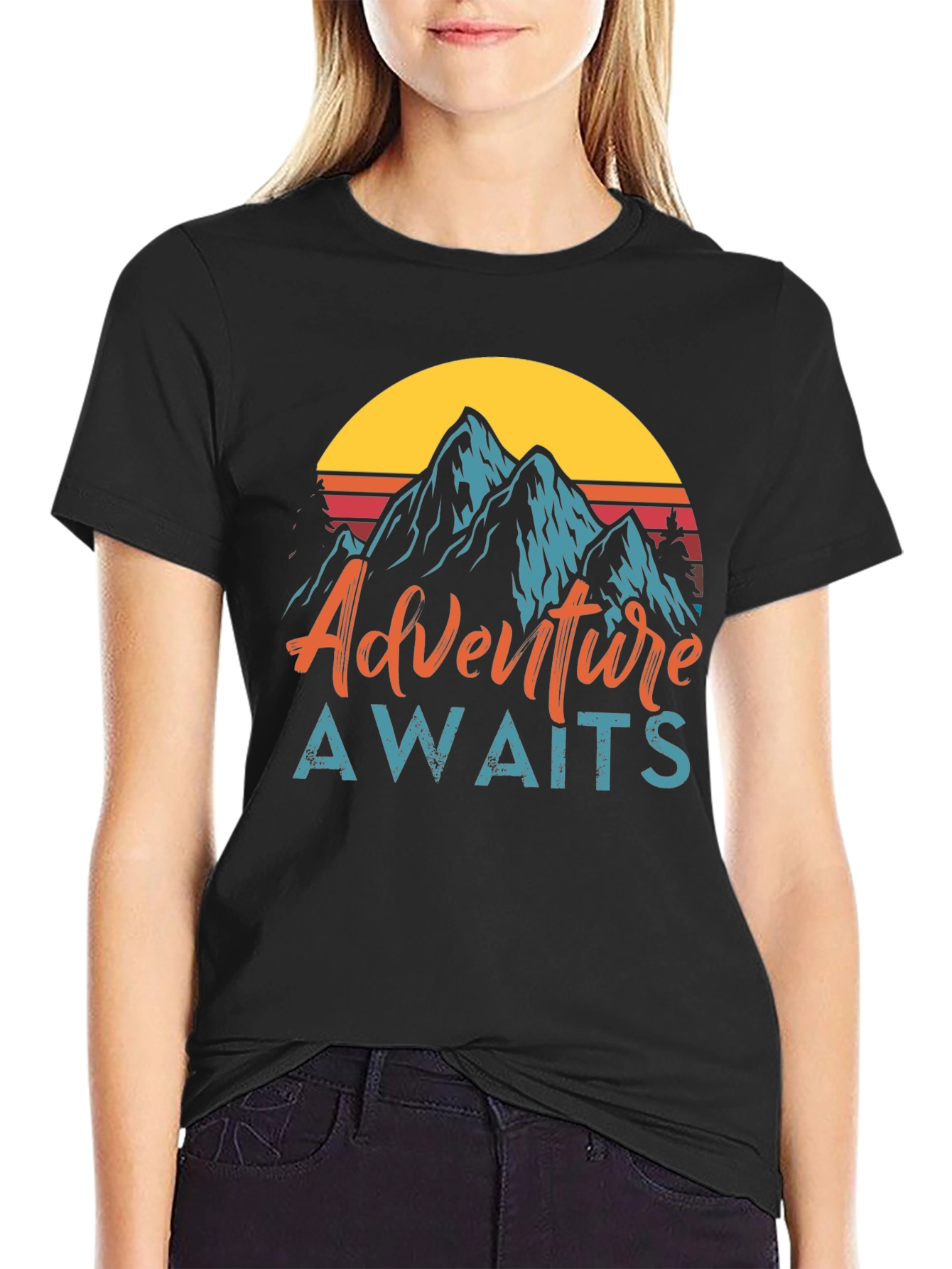 Adventure Awaits Graphic Tee - Mountain Design