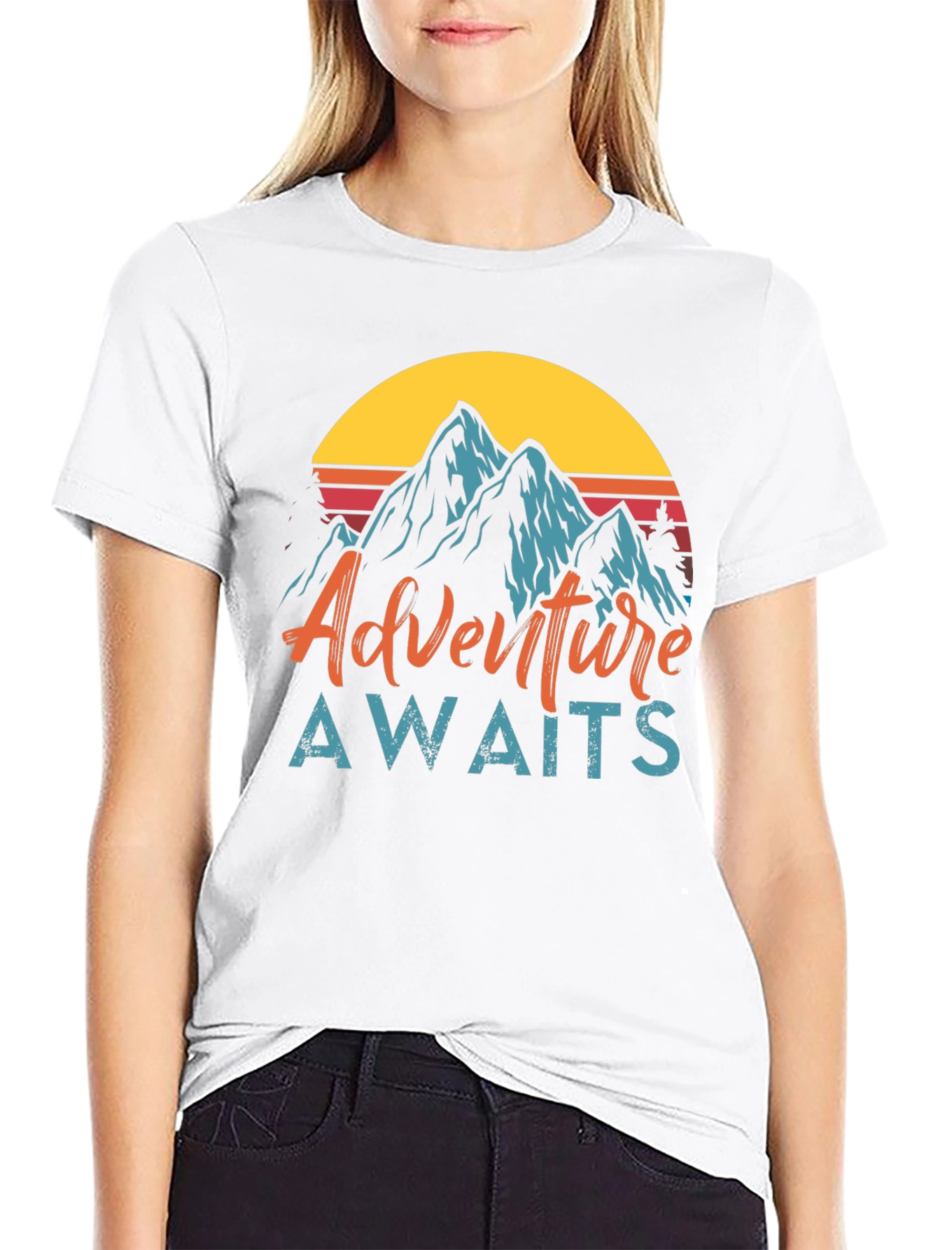 Adventure Awaits Graphic Tee - Mountain Design