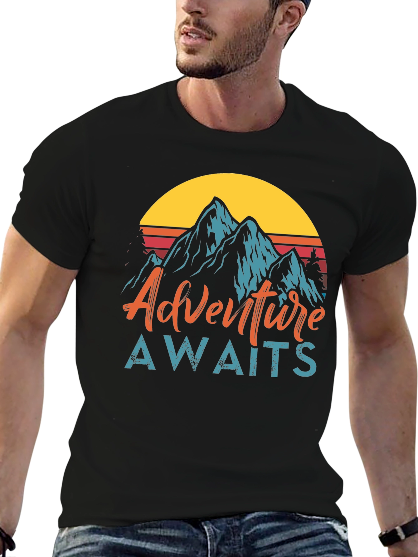Adventure Awaits Graphic Tee - Mountain Design