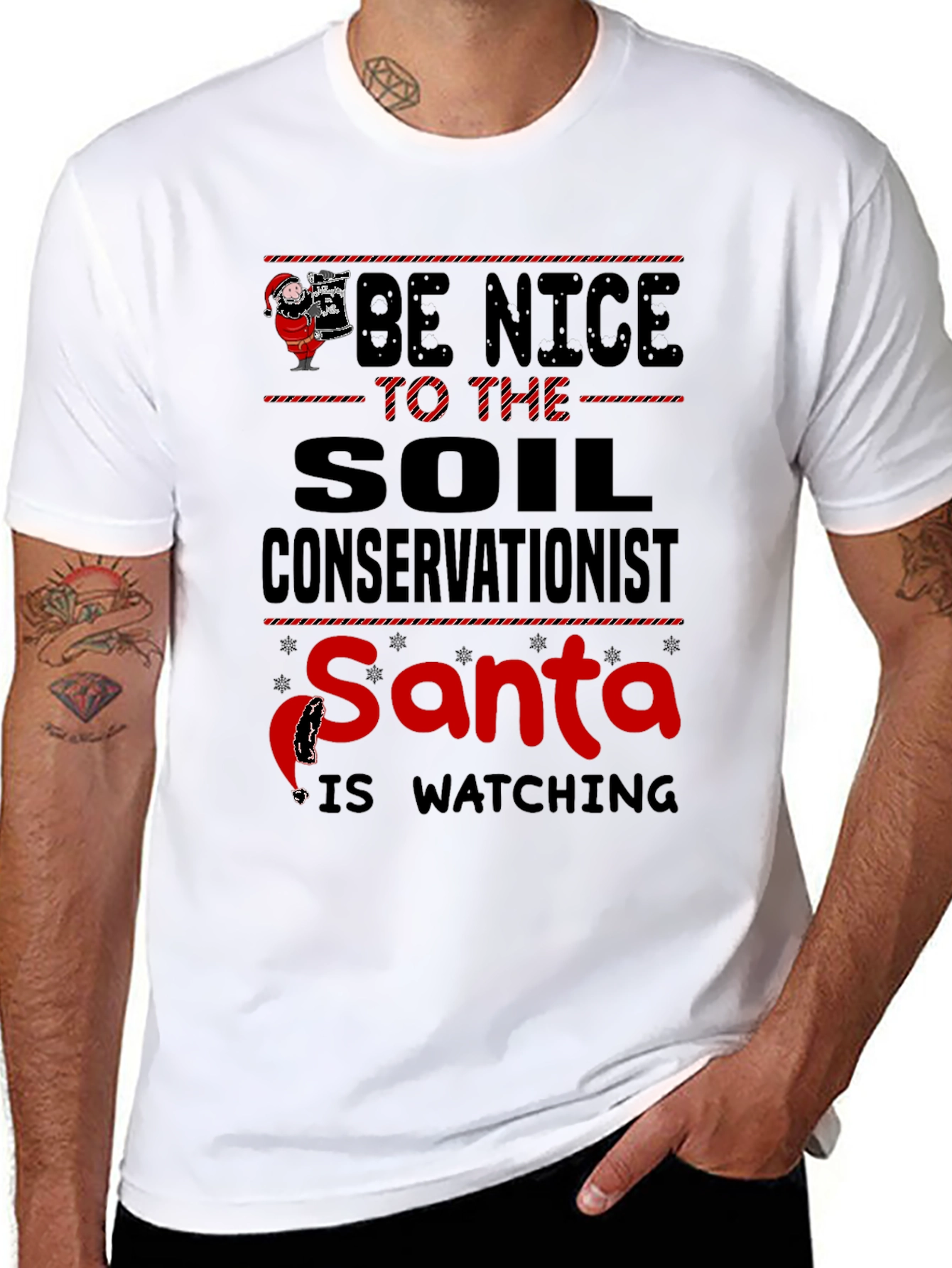 Soil Conservationist Santa Christmas T-Shirt