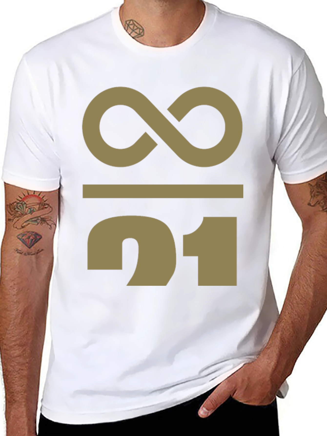 Abstract Infinity 21 Graphic Print T-Shirt