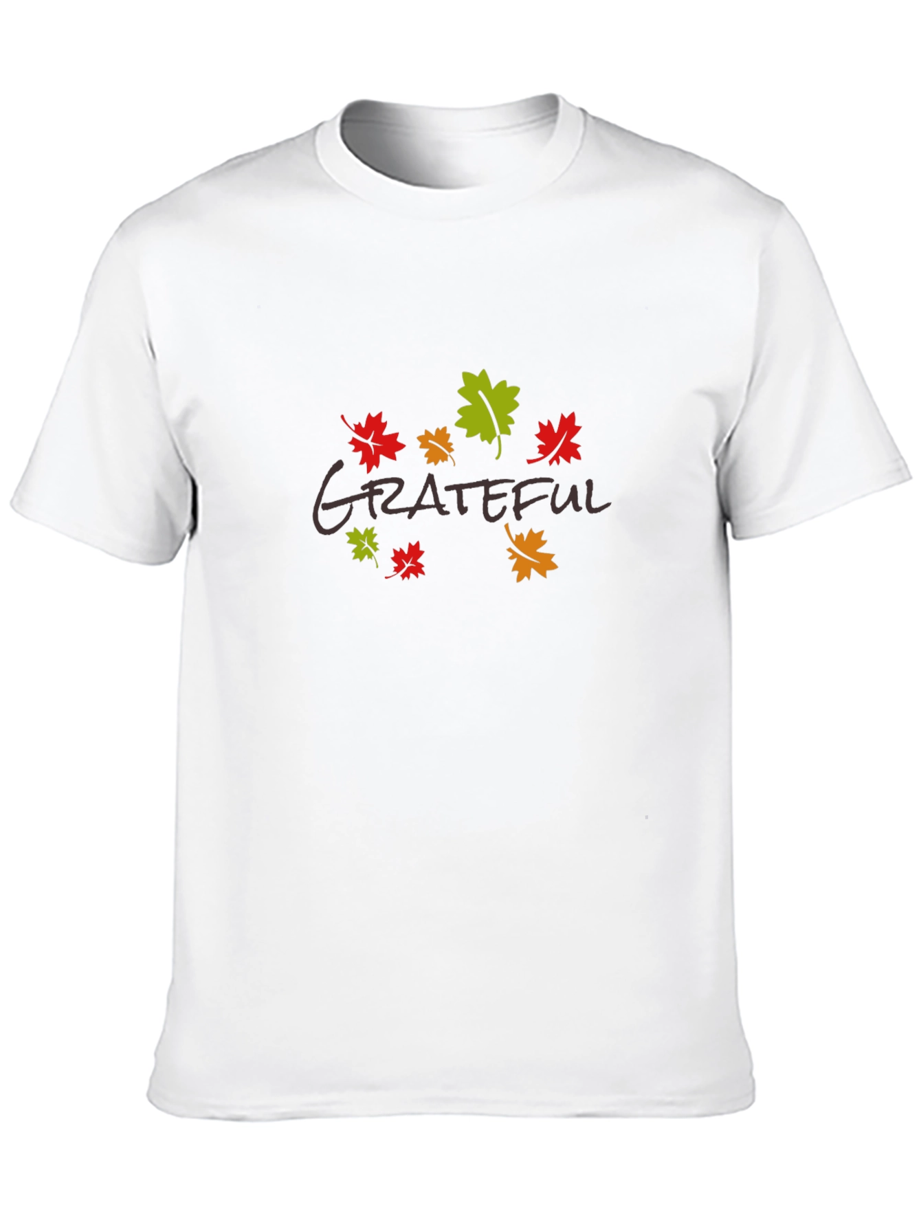 Grateful Autumn Leaves Black T-Shirt