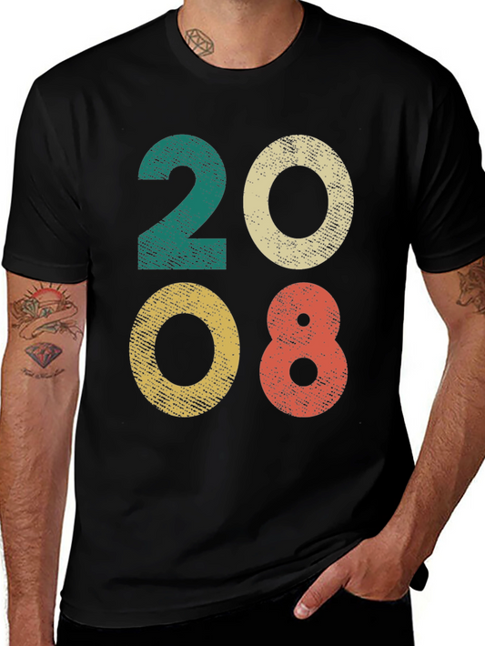 Vintage 2008 T-Shirt - Retro Style Anniversary Tee