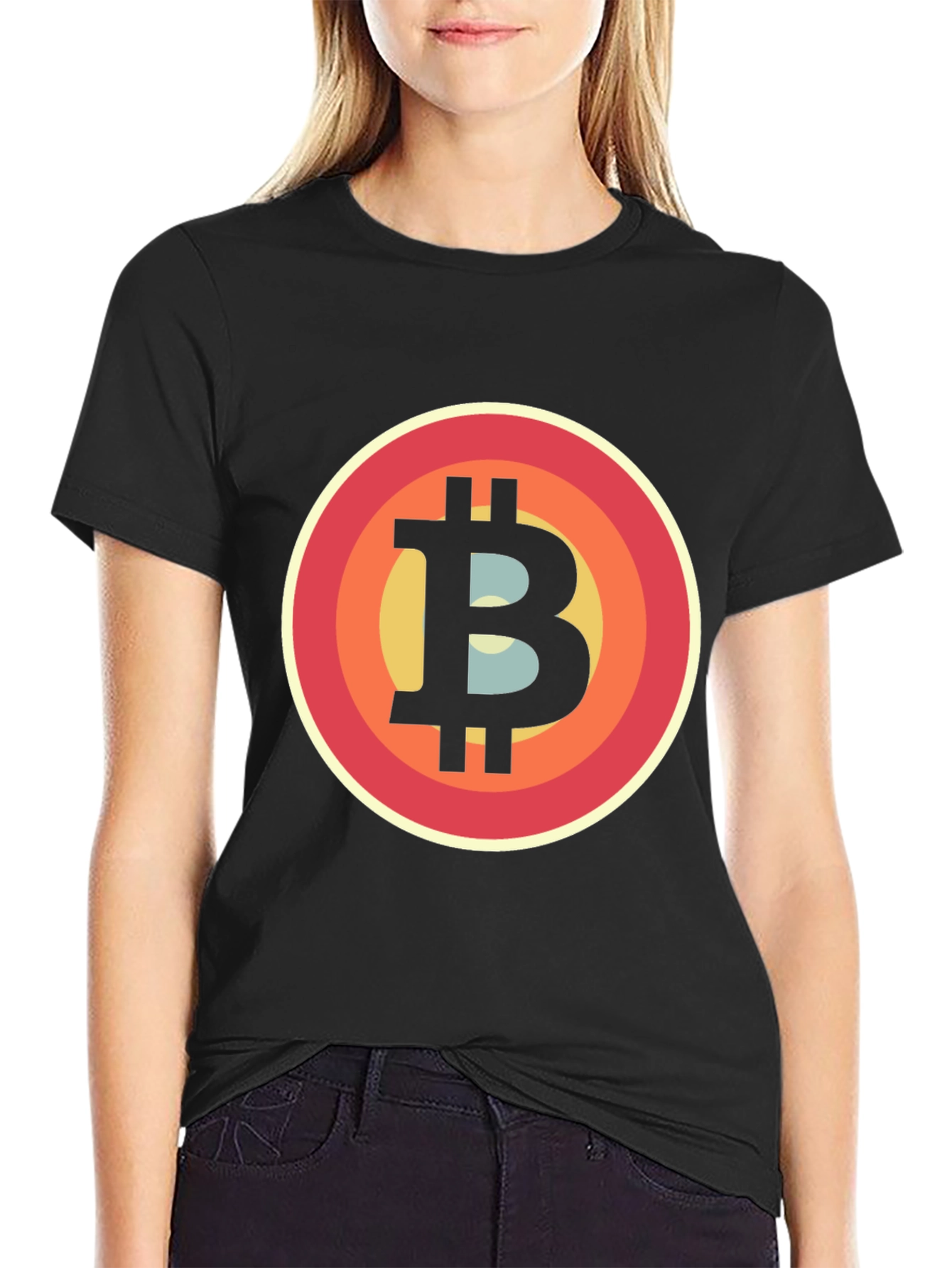 Bitcoin Retro Style T-Shirt - Black Crypto Tee