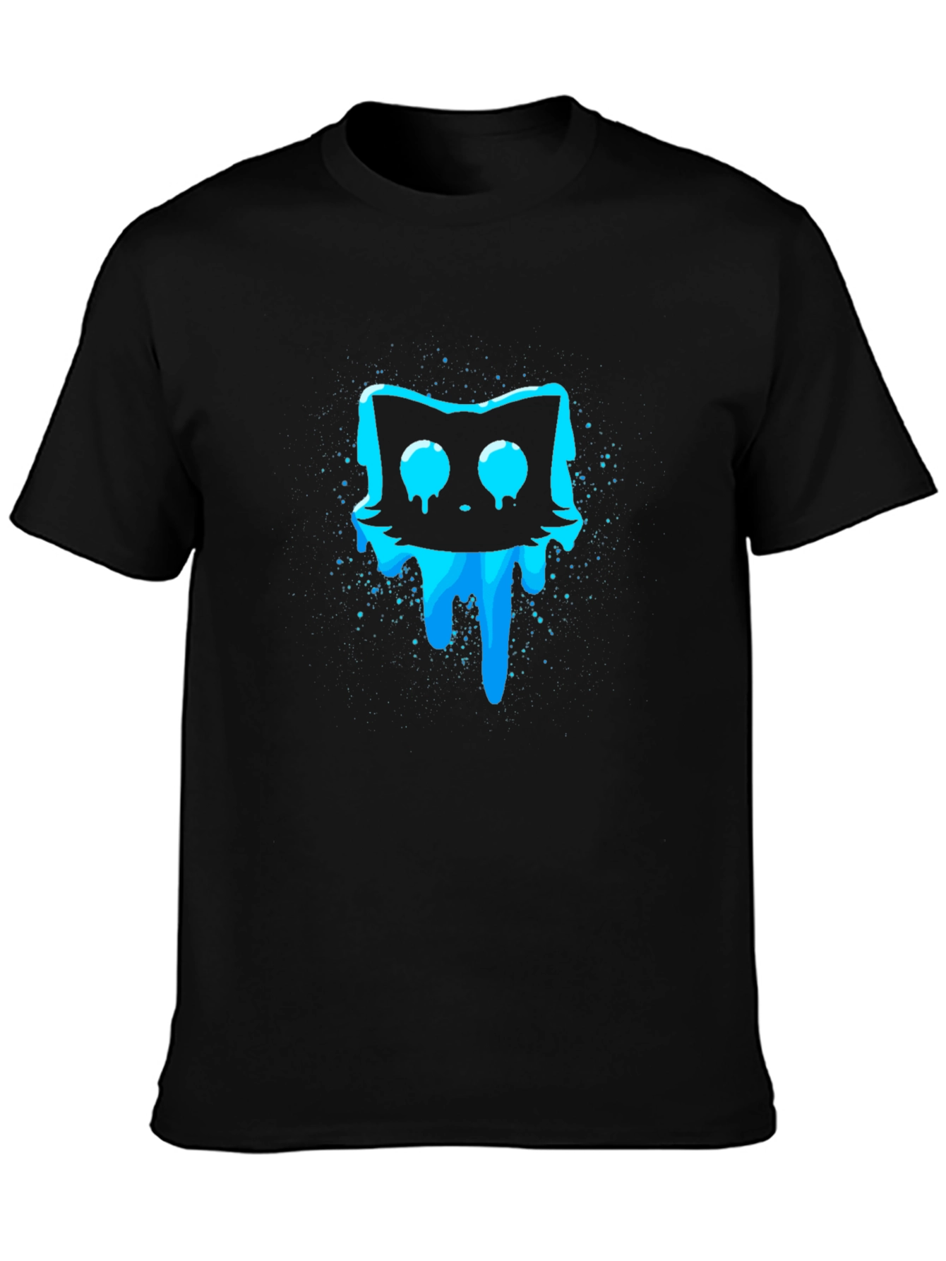 Meltdown Cat Graphic T-Shirt - Black