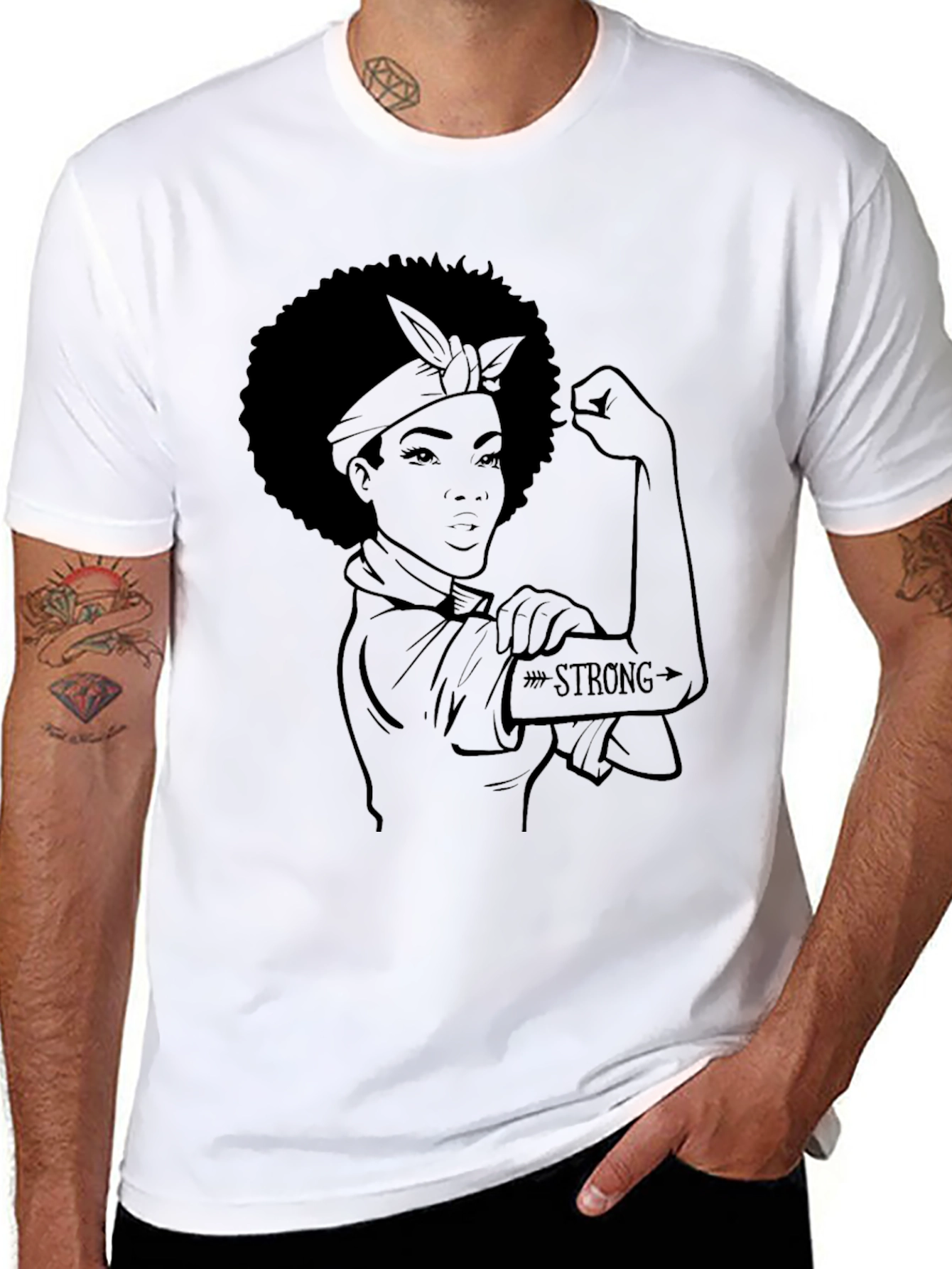 Empowered Woman Graphic Tee - Black