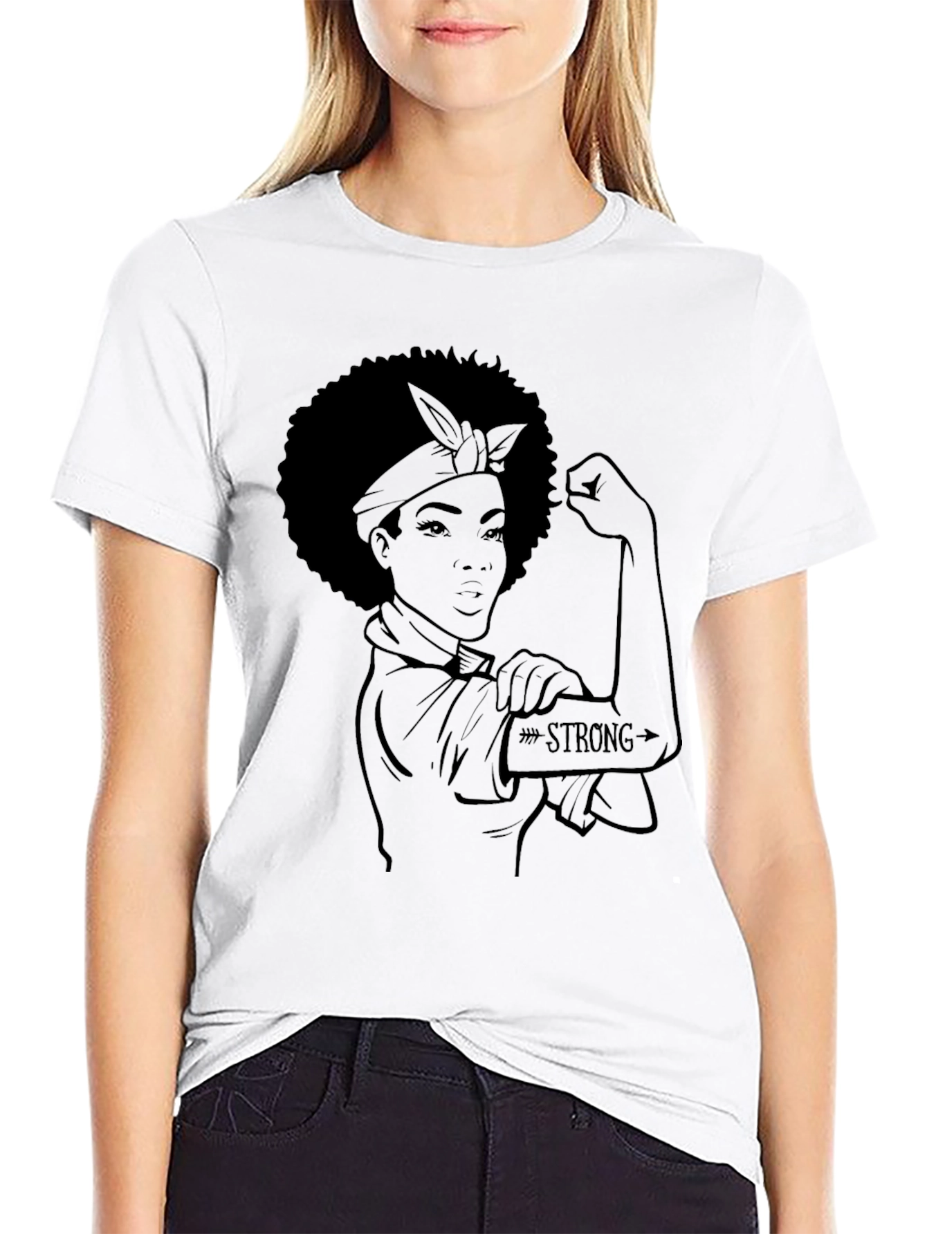 Empowered Woman Graphic Tee - Black