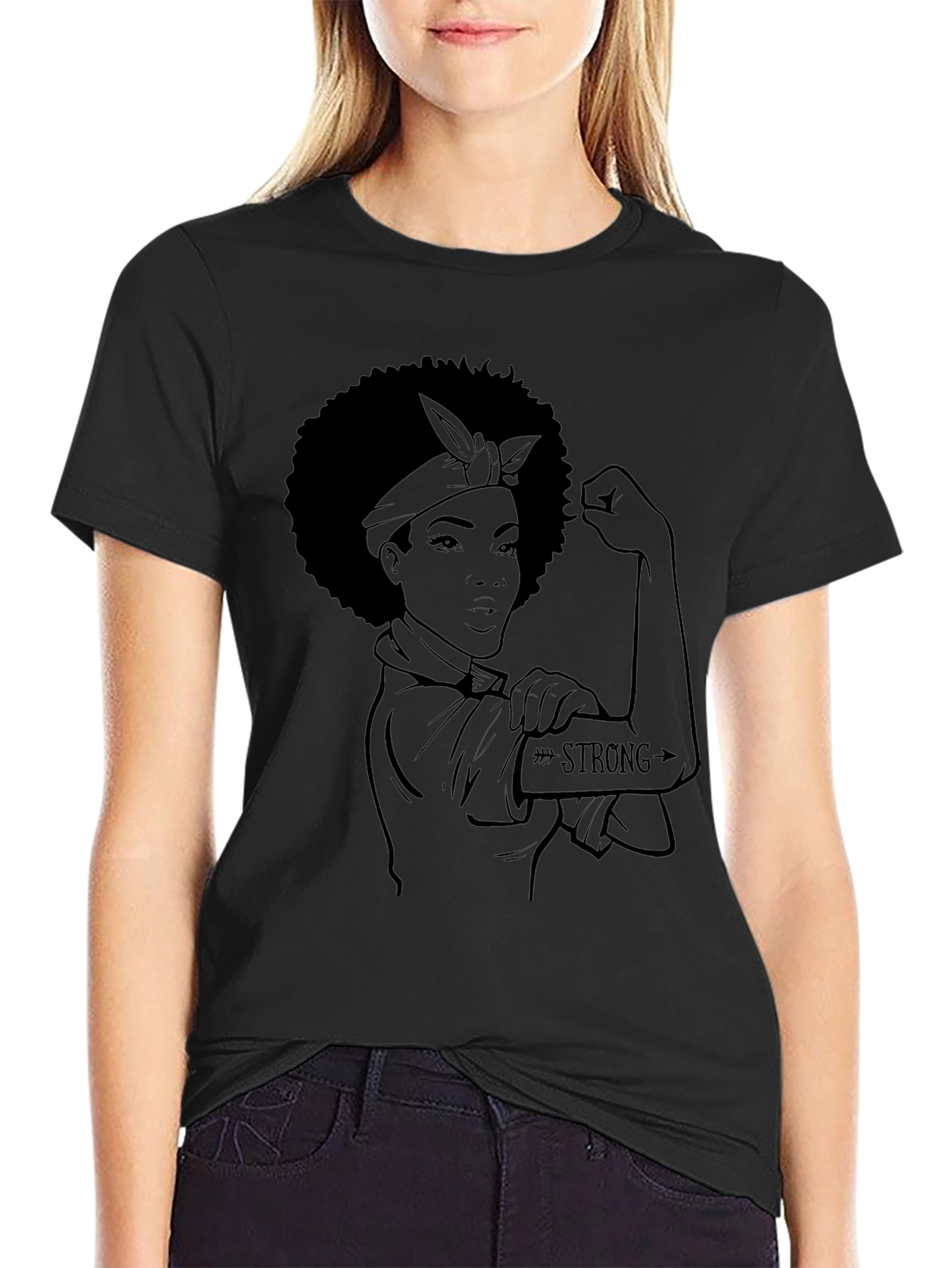 Empowered Woman Graphic Tee - Black