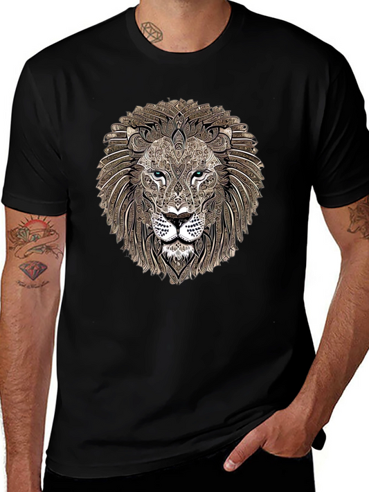 Lion Head Graphic Print T-Shirt