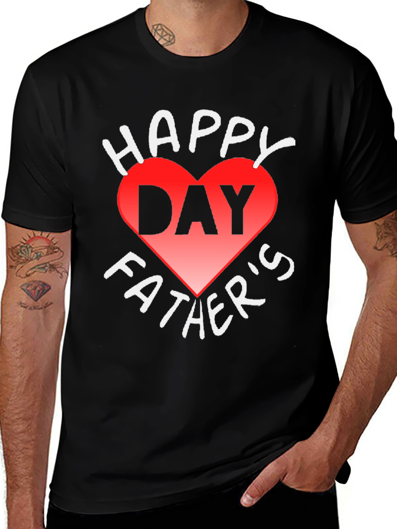 Happy Fathers Day Heart Graphic T-Shirt
