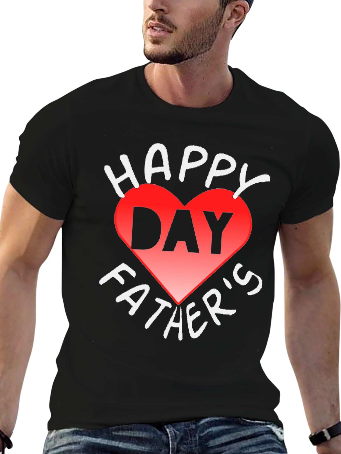 Happy Fathers Day Heart Graphic T-Shirt