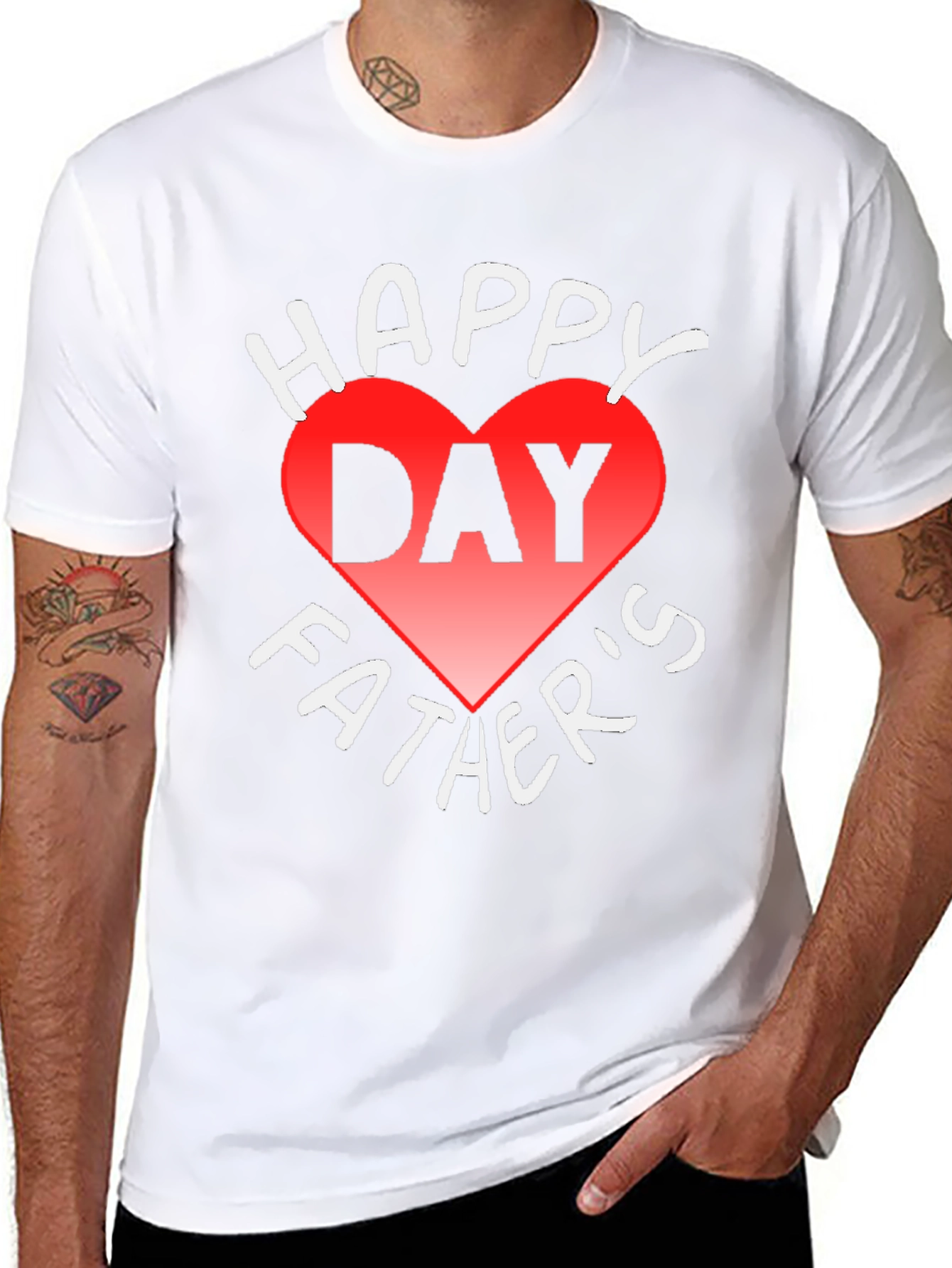 Happy Fathers Day Heart Graphic T-Shirt