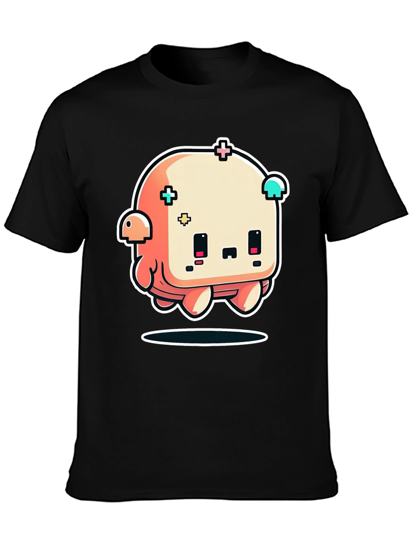 Cute Cartoon Character Black T-Shirt