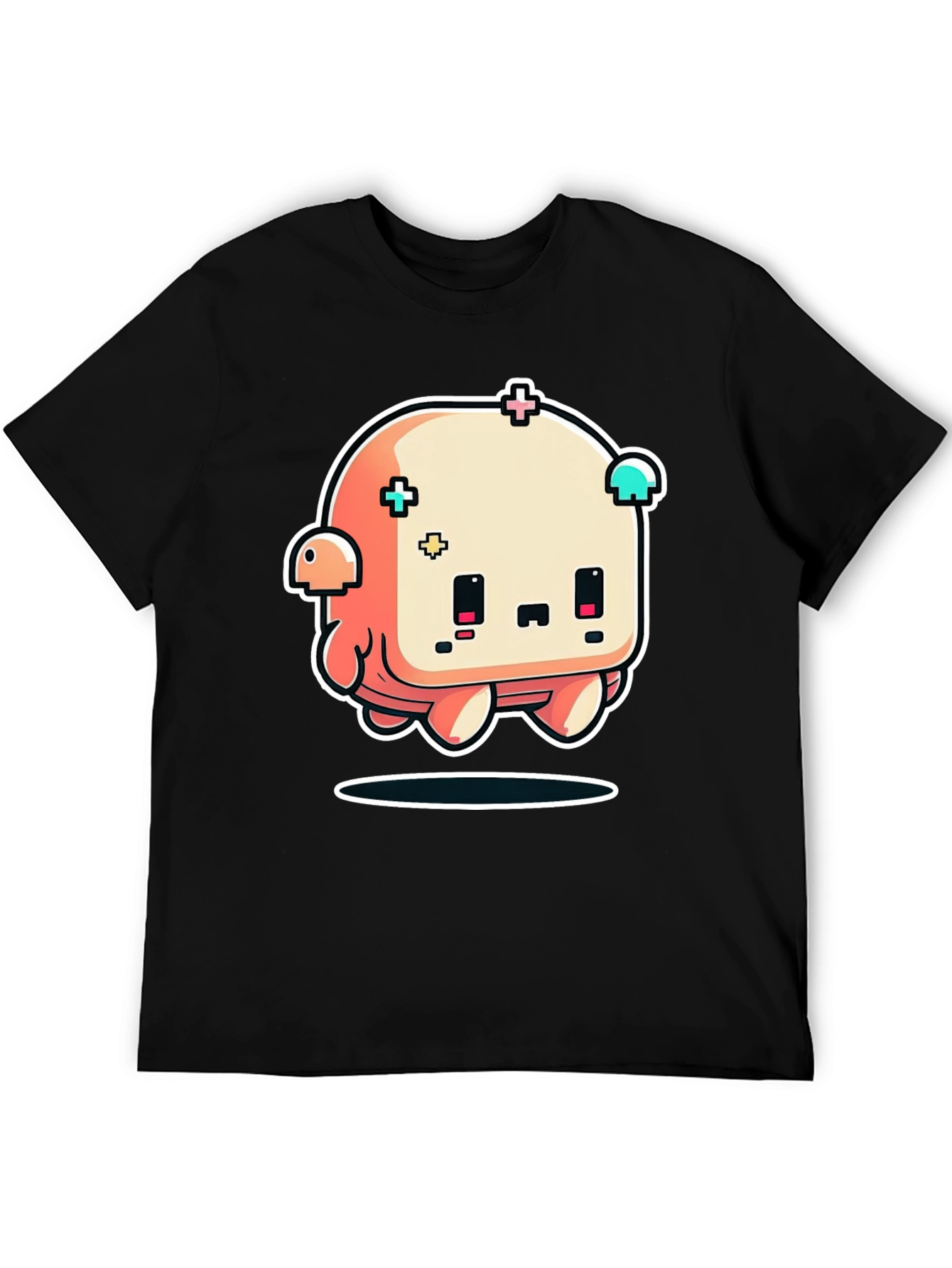 Cute Cartoon Character Black T-Shirt