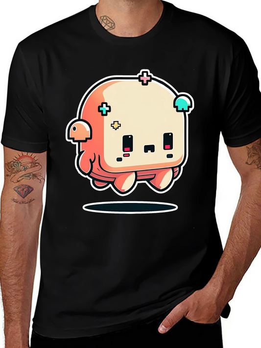 Cute Cartoon Character Black T-Shirt