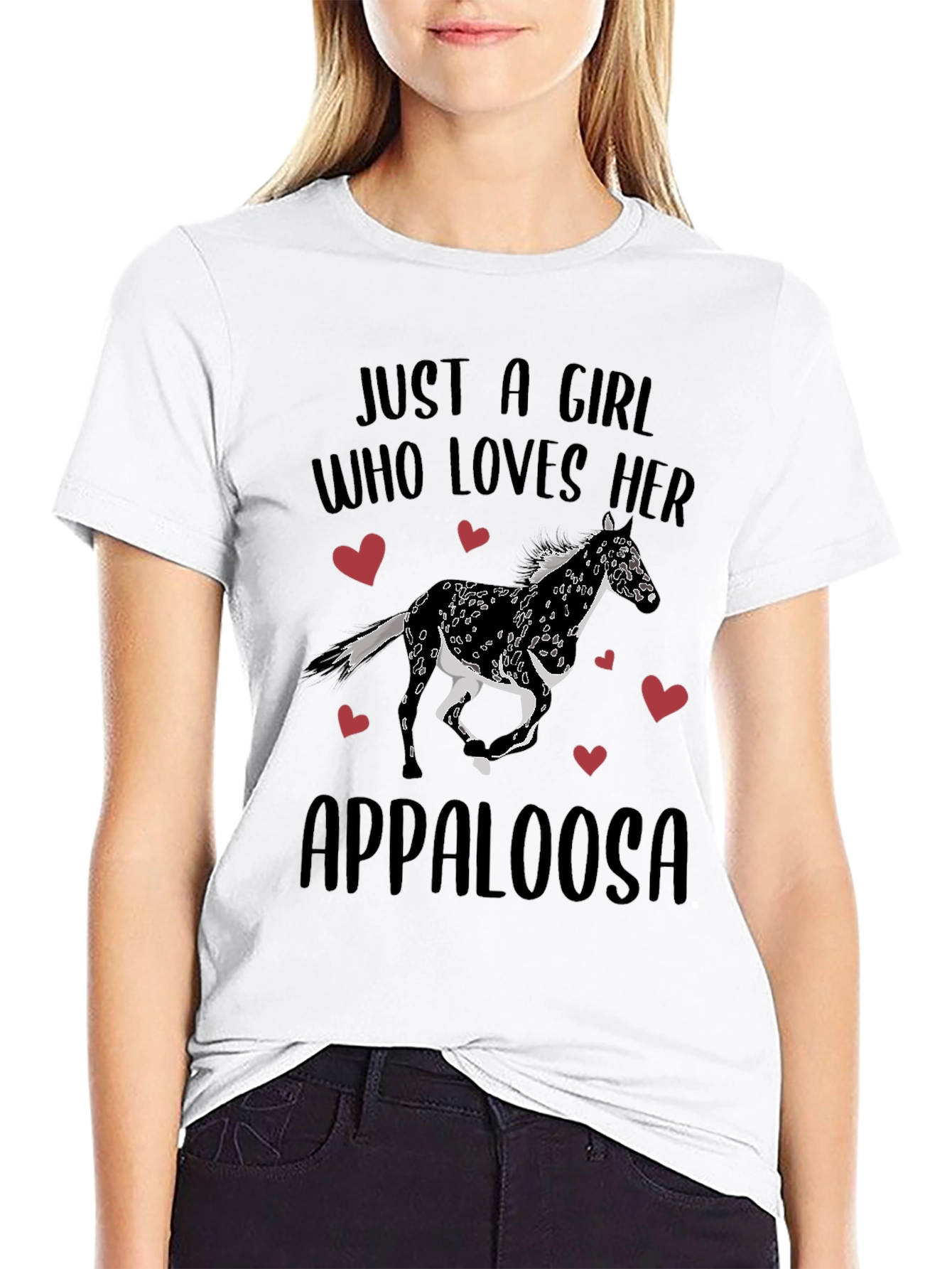 Just A Girl Who Loves Her Appaloosa Black T-Shirt