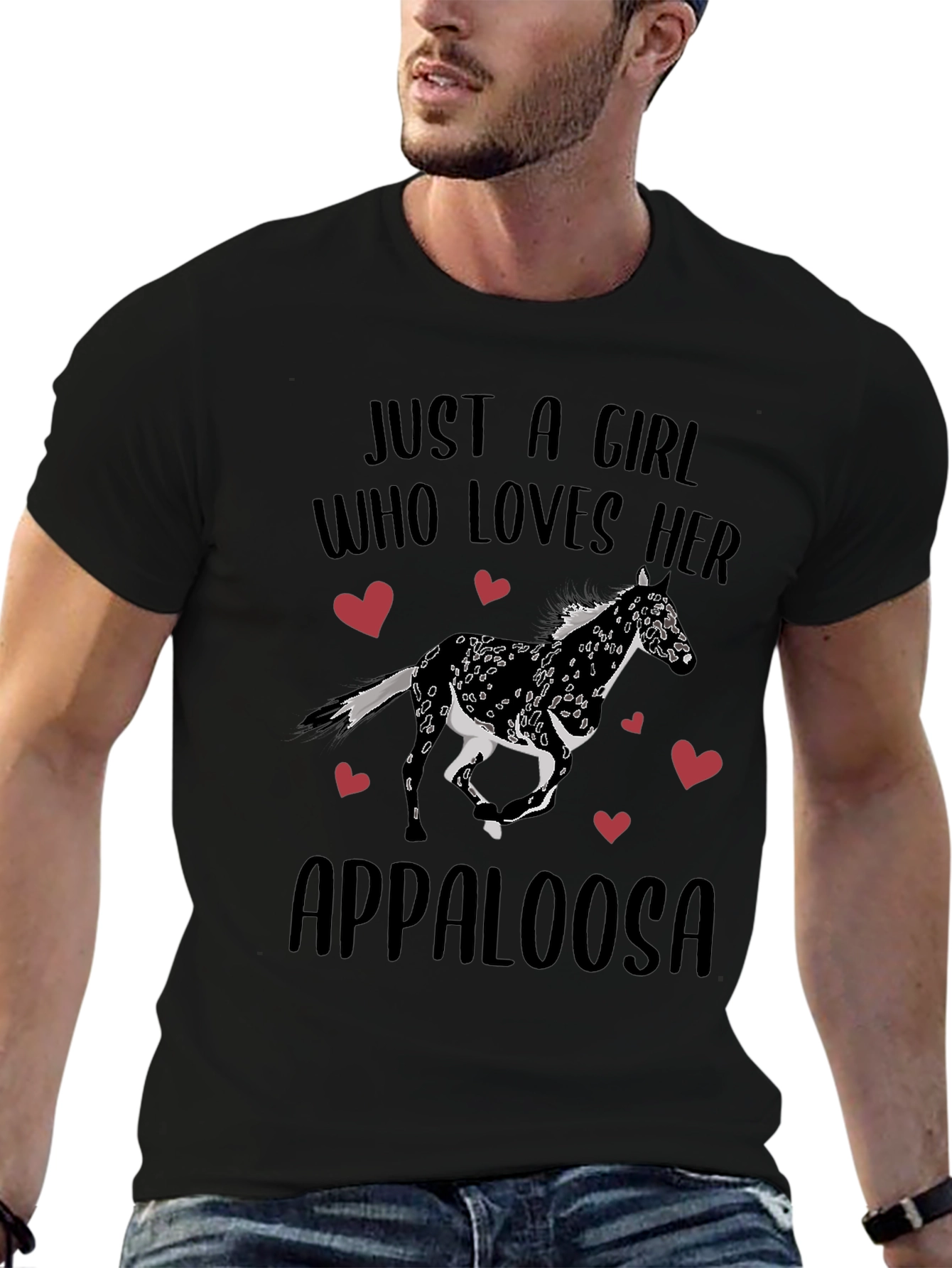 Just A Girl Who Loves Her Appaloosa Black T-Shirt