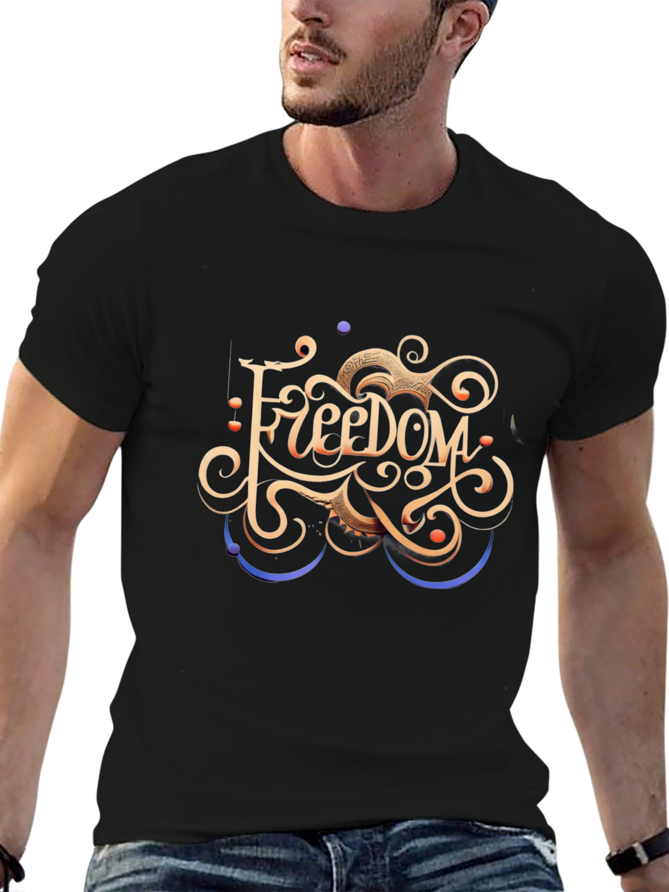 Freedom Graphic Black T-Shirt