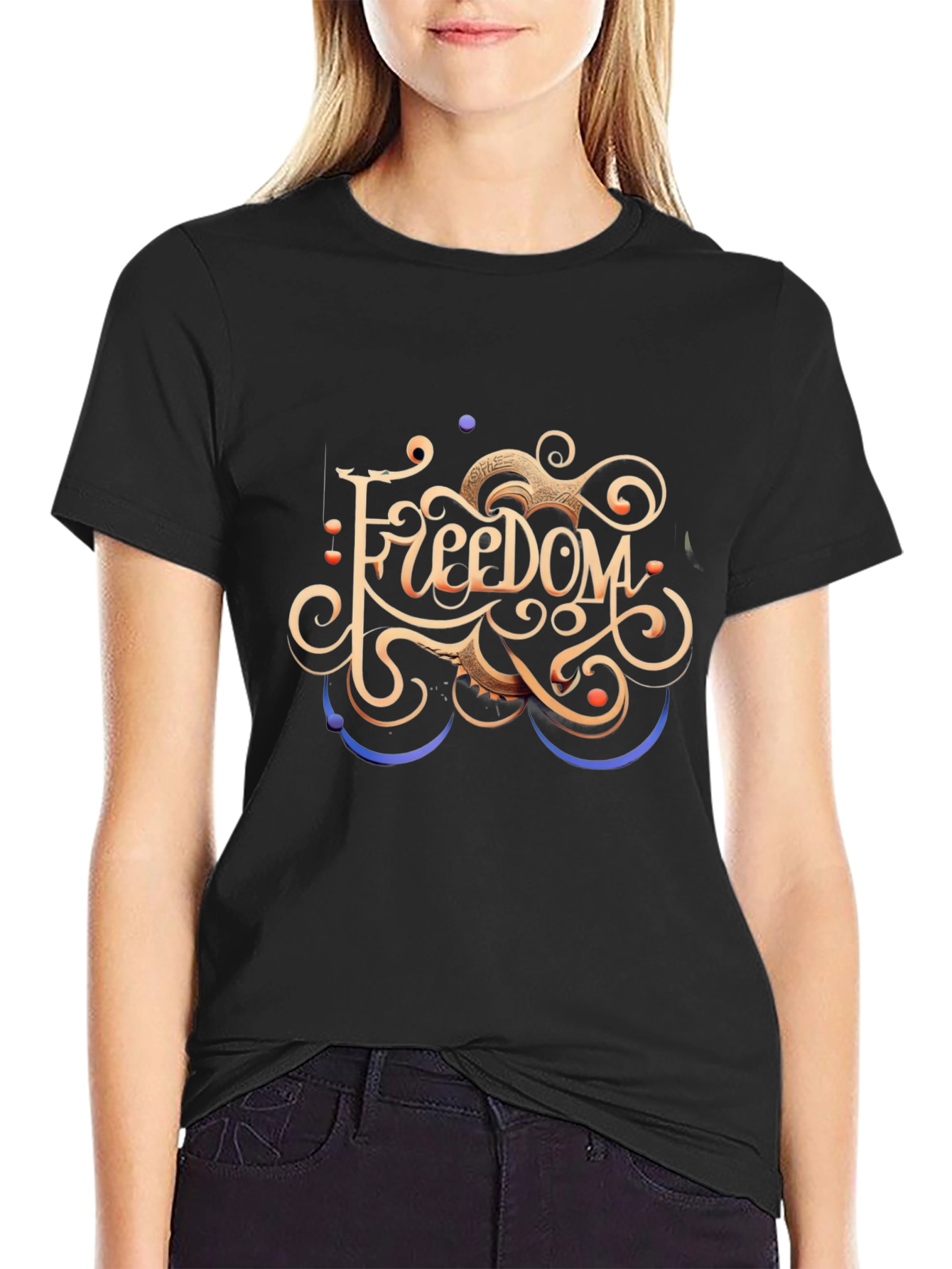 Freedom Graphic Black T-Shirt
