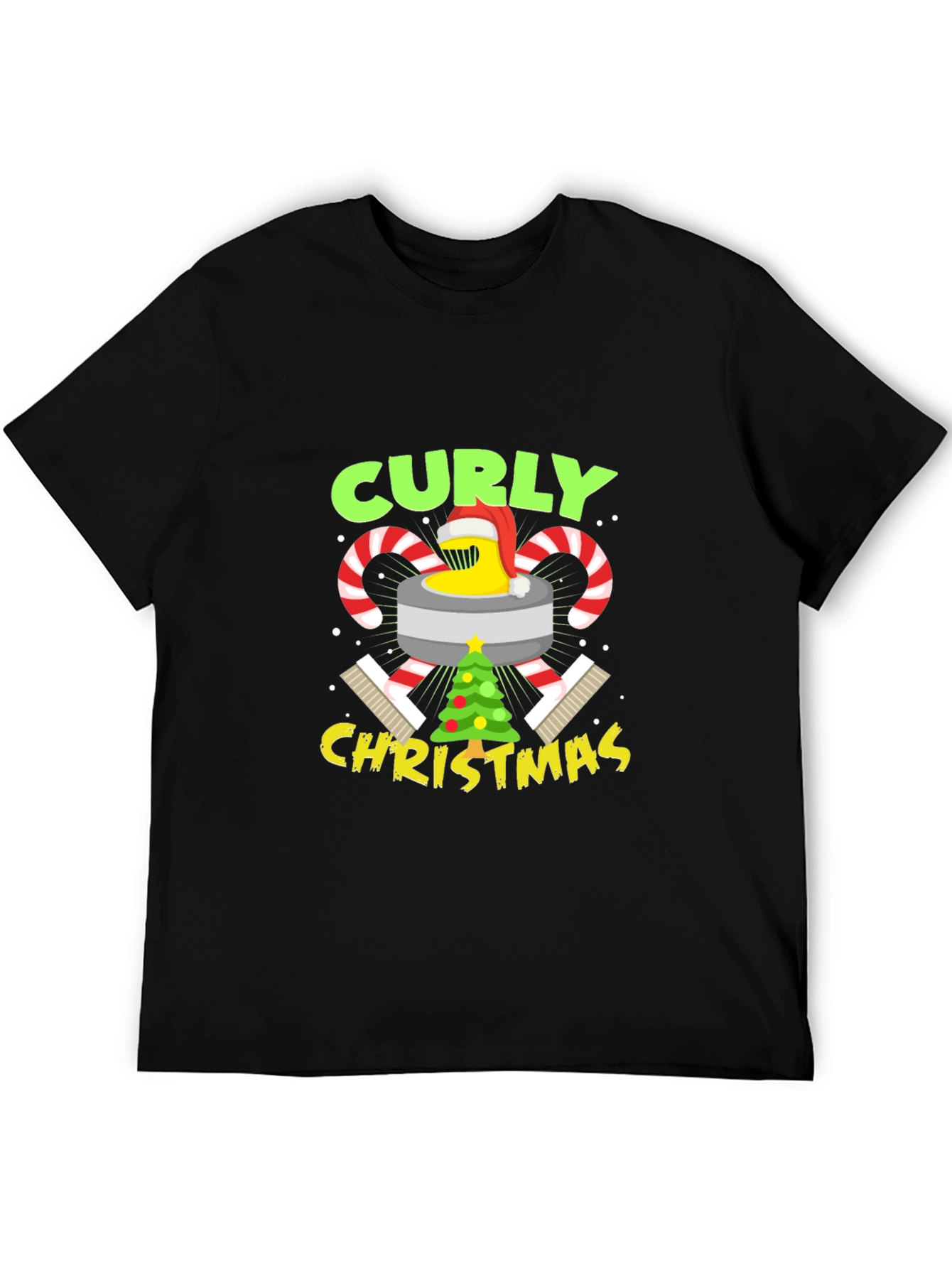 Curly Christmas T-Shirt Holiday Graphic Tee