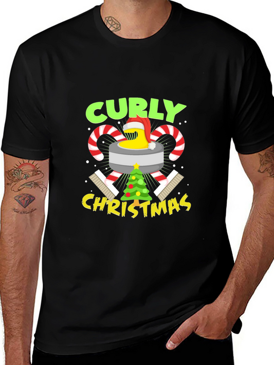 Curly Christmas T-Shirt Holiday Graphic Tee