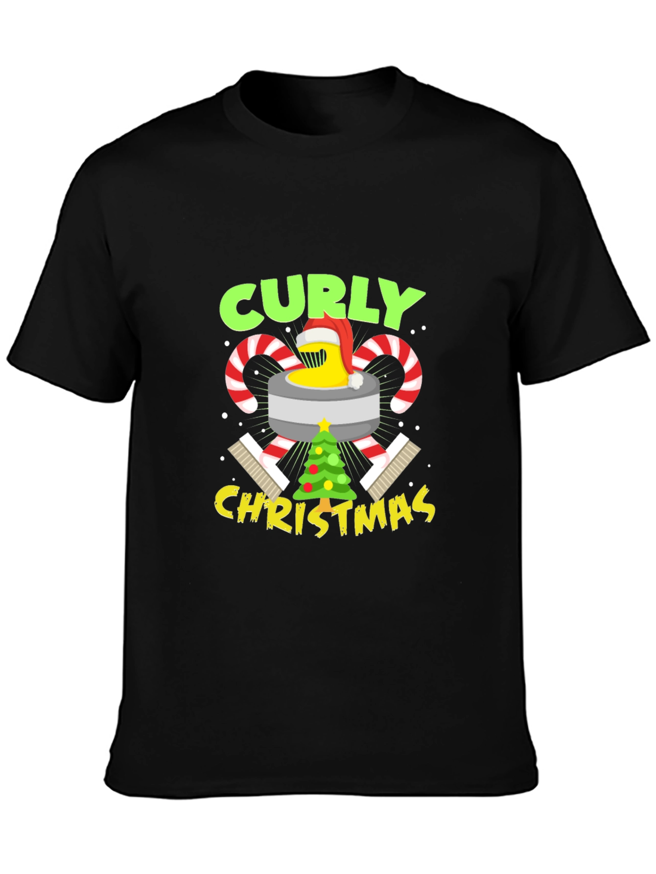 Curly Christmas T-Shirt Holiday Graphic Tee