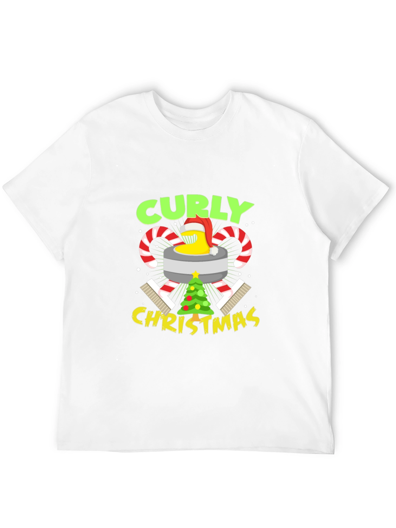 Curly Christmas T-Shirt Holiday Graphic Tee