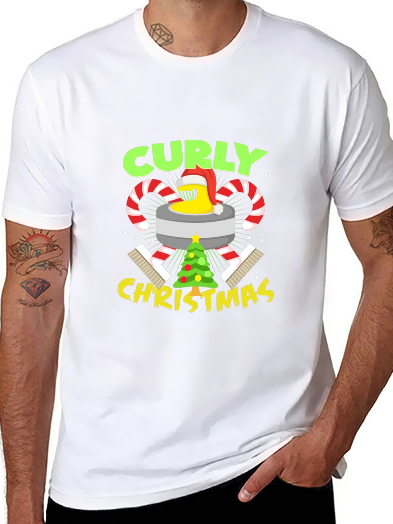 Curly Christmas T-Shirt Holiday Graphic Tee