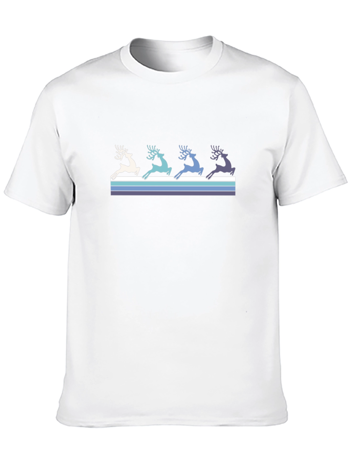 Retro Reindeer Graphic Tee - Black Cotton T-Shirt