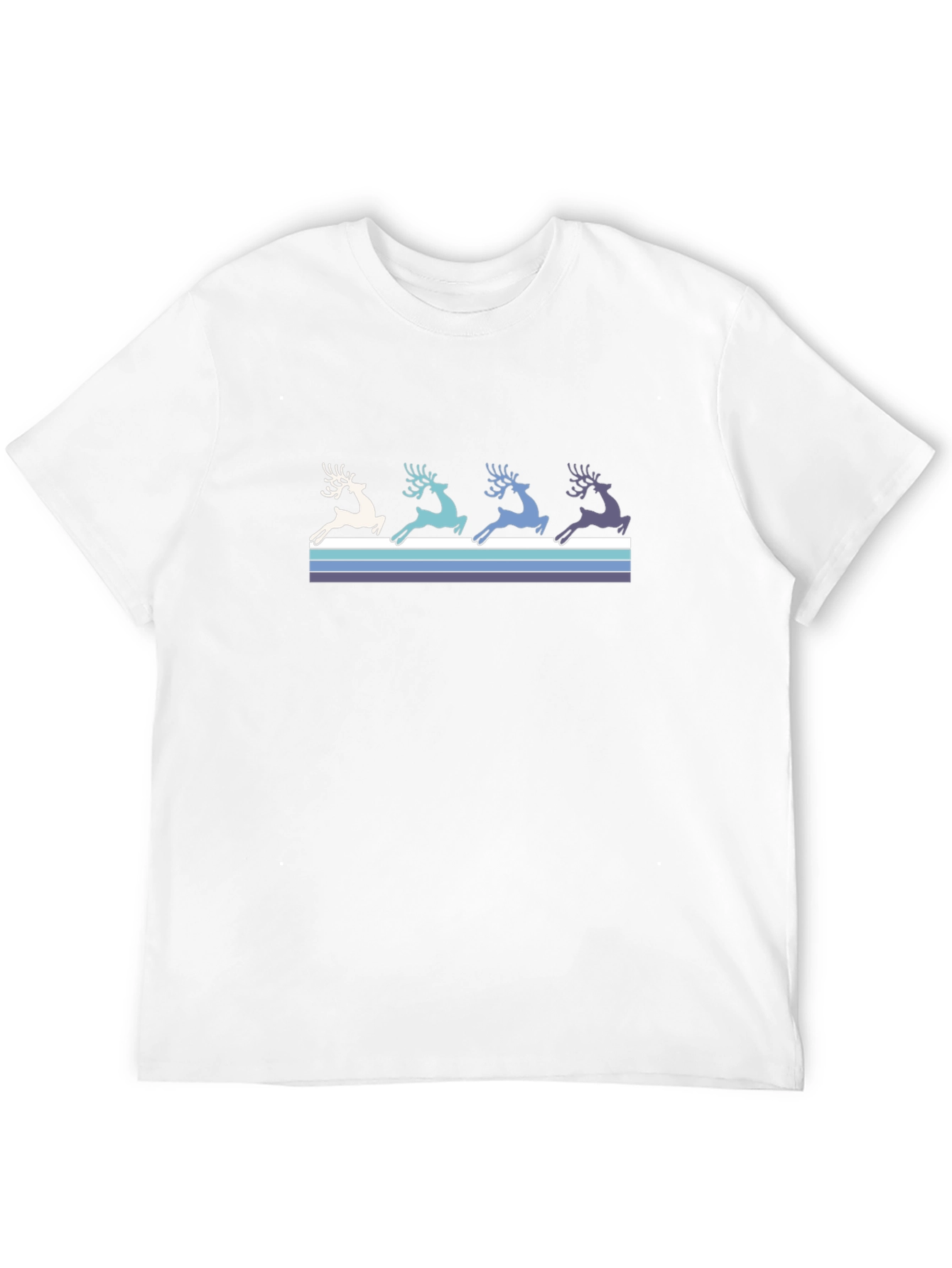 Retro Reindeer Graphic Tee - Black Cotton T-Shirt