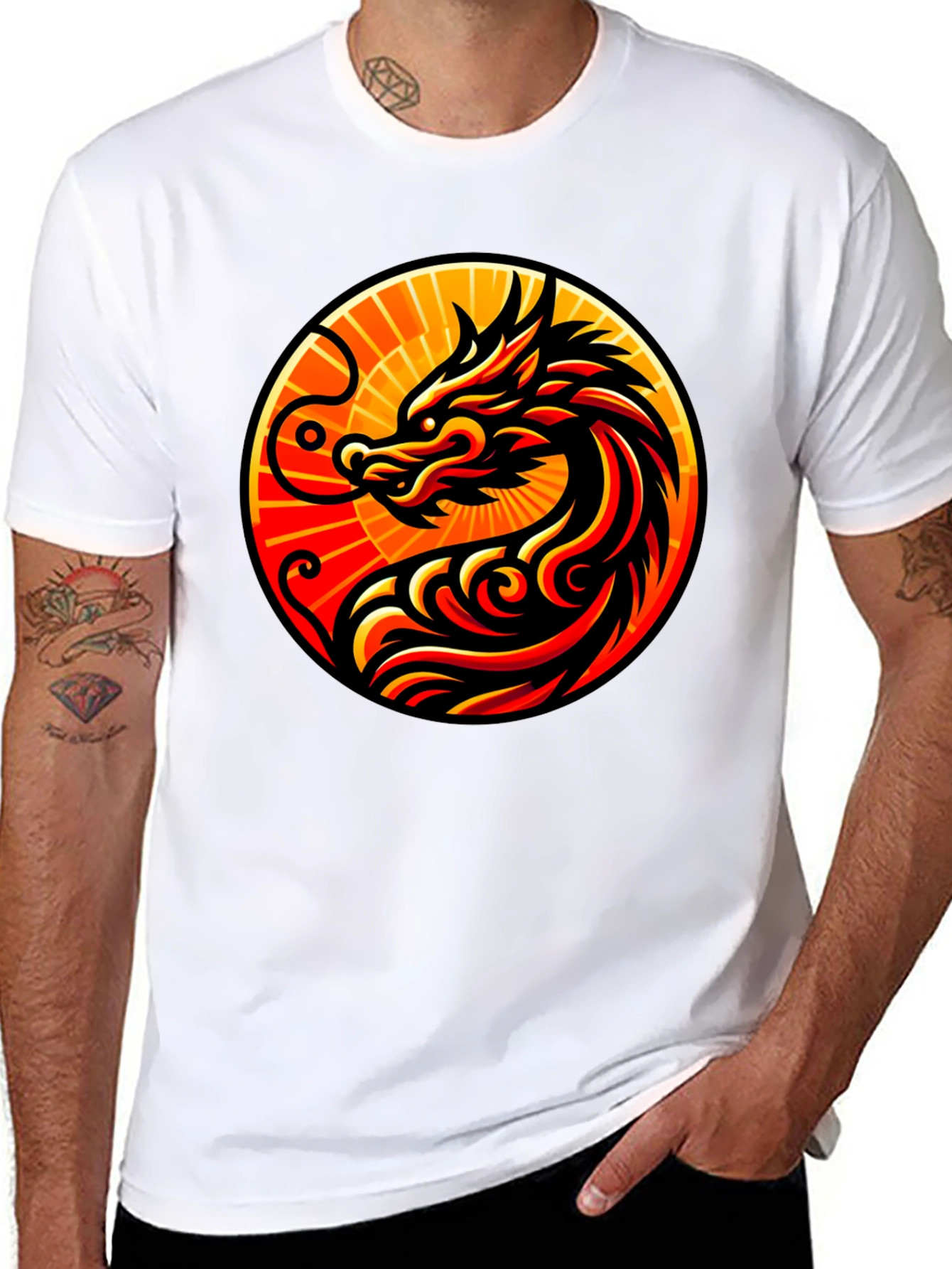 Dragon Circle Graphic Tee - Bold Style