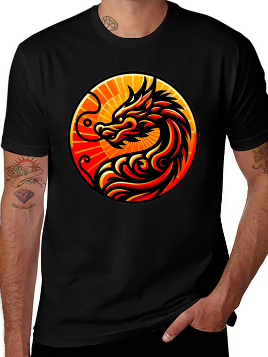 Dragon Circle Graphic Tee - Bold Style