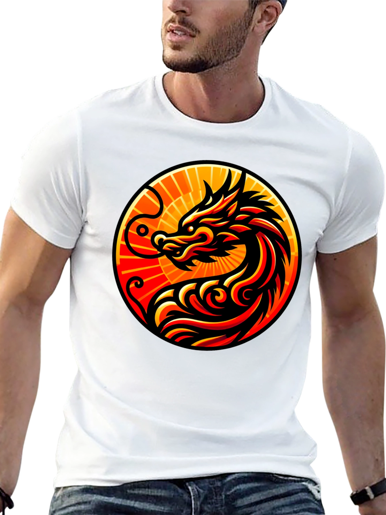 Dragon Circle Graphic Tee - Bold Style