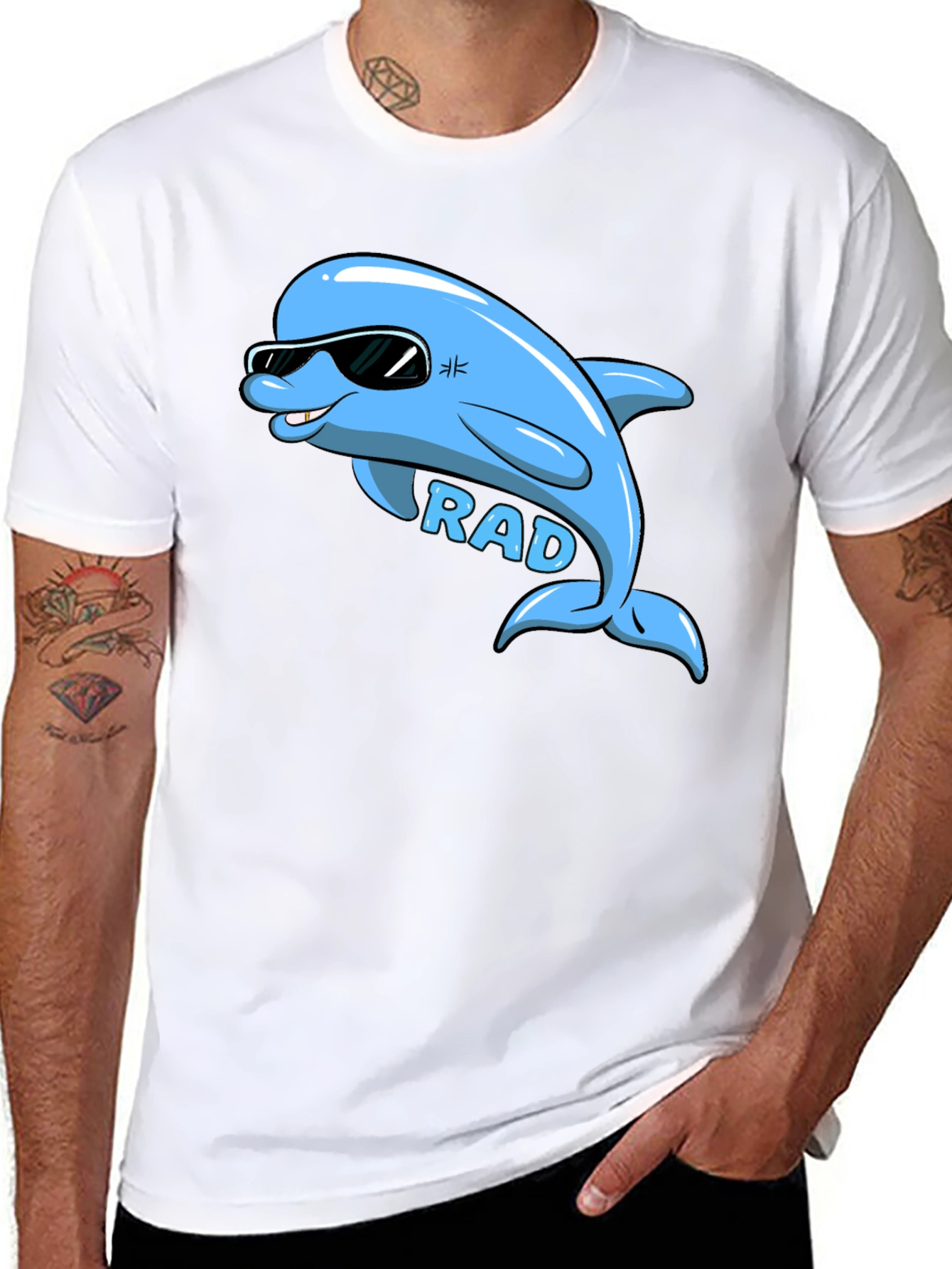Rad Dolphin Graphic T-Shirt - Cool Cartoon Tee