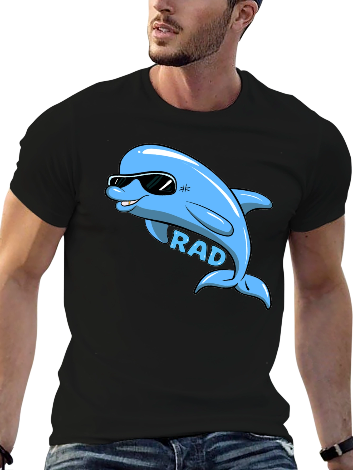 Rad Dolphin Graphic T-Shirt - Cool Cartoon Tee
