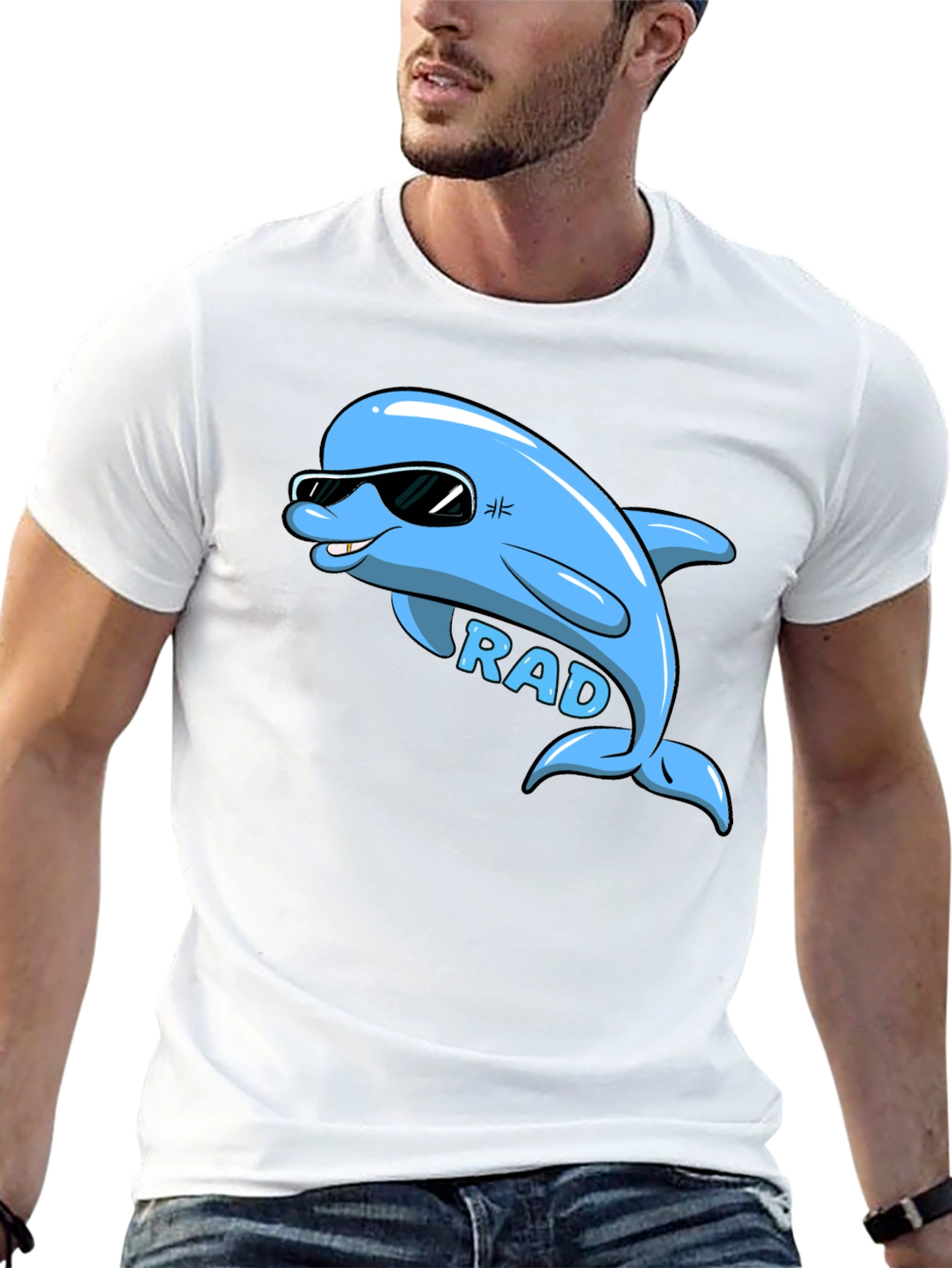 Rad Dolphin Graphic T-Shirt - Cool Cartoon Tee
